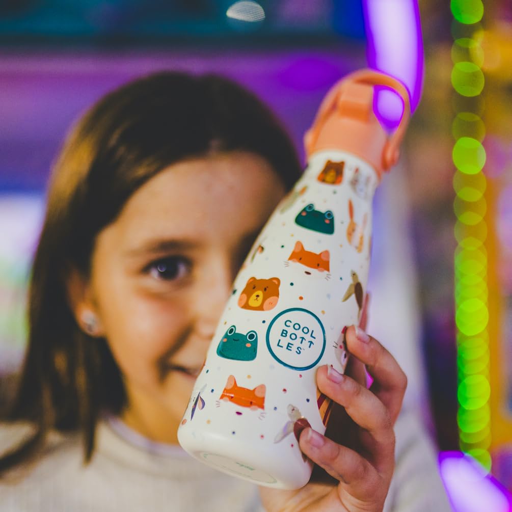 Cool Bottles - Borraccia Termica per Bambini - 260 ml - Pet Lover - Bottiglia Acqua Acciaio Inox - Bevande Fredde 36 Ore e Calde 18 Ore - Rifiniture con Disegno in Rilievo - Senza BPA