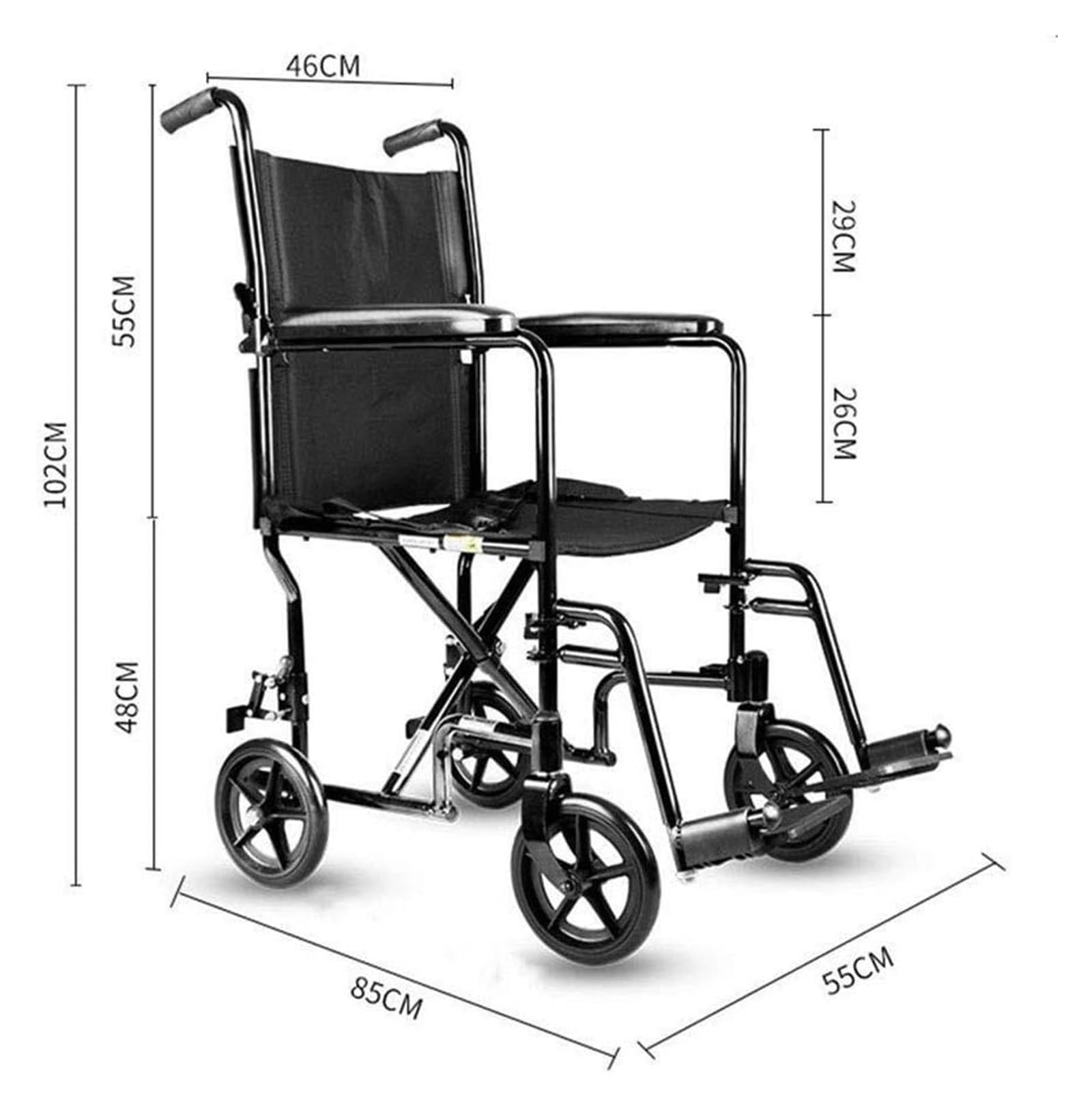 Sillas de Ruedas Silla de Ruedas Manual Plegable Ligera de Aluminio Ultraligera Portátil Ancianos Discapacitados Empuje la Mano Puede Soportar 200Kg Adulto