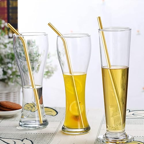 Miniatura 6 de 8 popotes de acero inoxidable de 516 pulgadas de ancho para vaso de 40 onzas con asa, popotes de metal reutilizables de 12 pulgadas de largo,