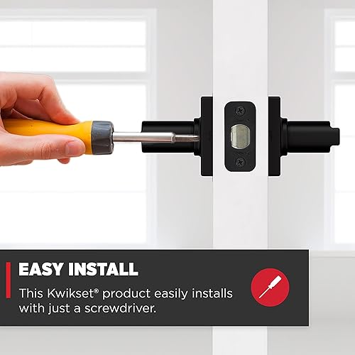 Miniatura 47 de Kwikset Casey - Manija de bloqueo de puerta de entrada, entrada exterior con llave segura, mango reversible, tecnología de seguridad SmartKey Re-Key