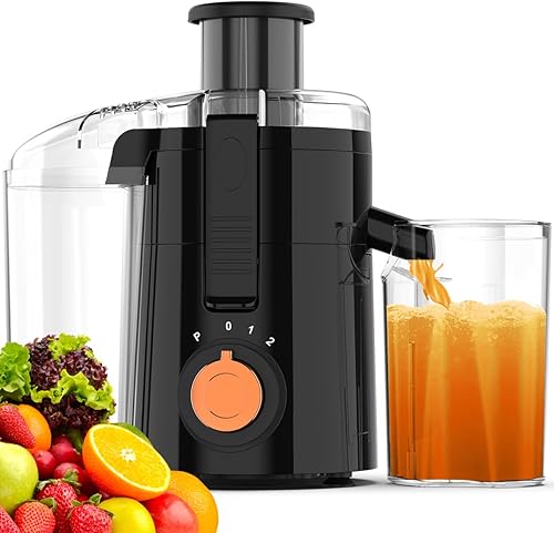Máquina exprimidora, extractor de exprimidor centrífugo de 500 W con 3 velocidades y boca ancha de 3 pulgadas para frutas y verduras, exprimidor de