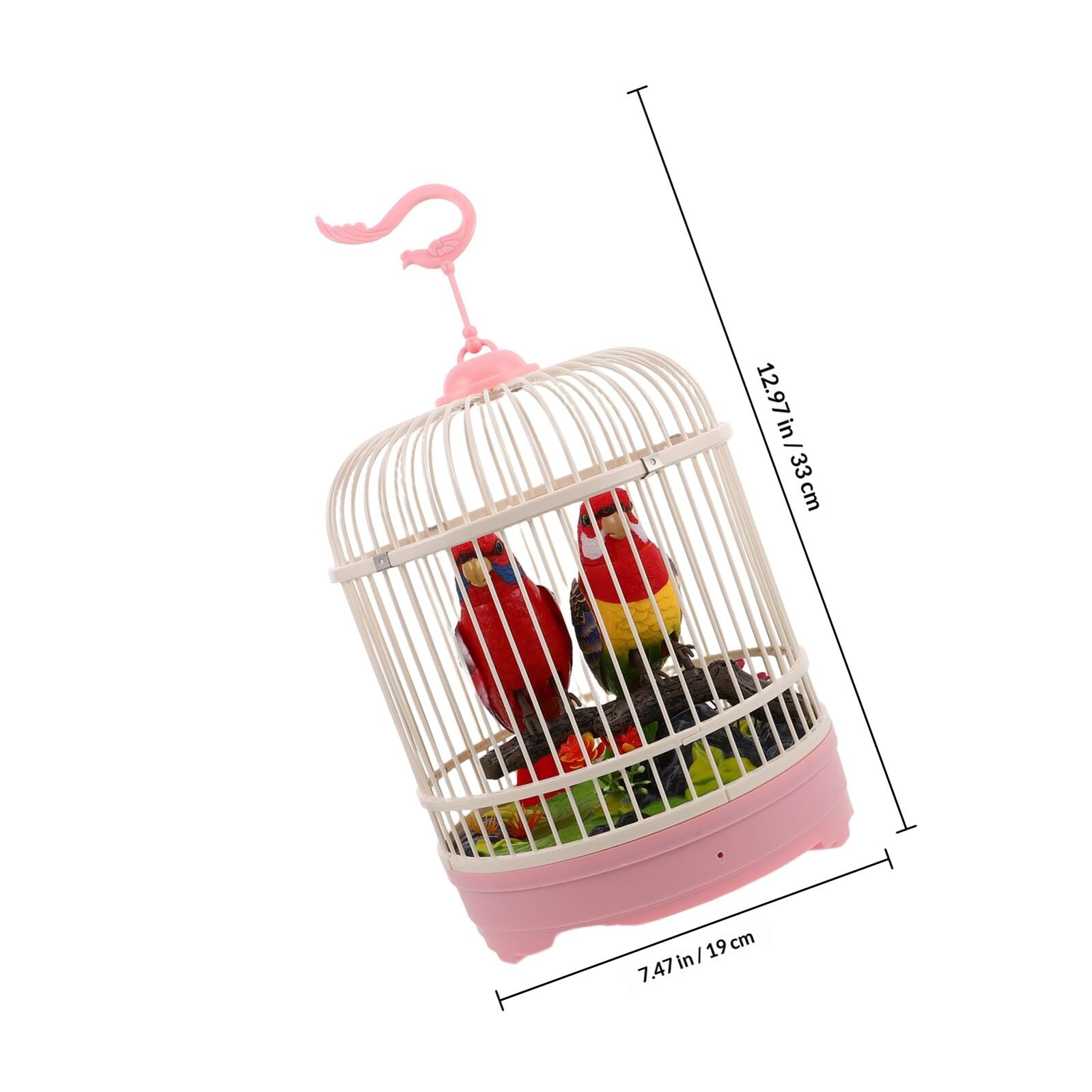 UKCOCO Jaula de Pájaros Juguete Movimientos y Efectos Realistas, Material Plástico Fácil de Usar, Adecuado para Ambientación del Hogar y Entretenimiento Infantil
