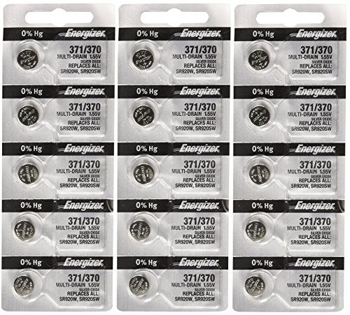 Energizer 371 or 370 Button Cell Silver Oxide SR920SW 15 Watch Batteries