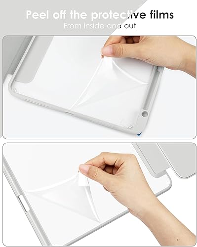 Miniatura 7 de DTTOCASE - Funda para iPad de 10. generación de 2022, 10.9, reverso transparente y marco de poliuretano termoplástico antigolpes (con portalápiz y