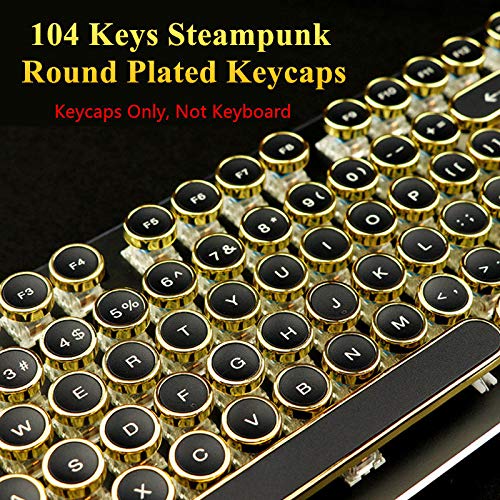 スチームパンク キーキャップ Amazon.com: 104 Keys Steampunk Round Golden Silver Black White