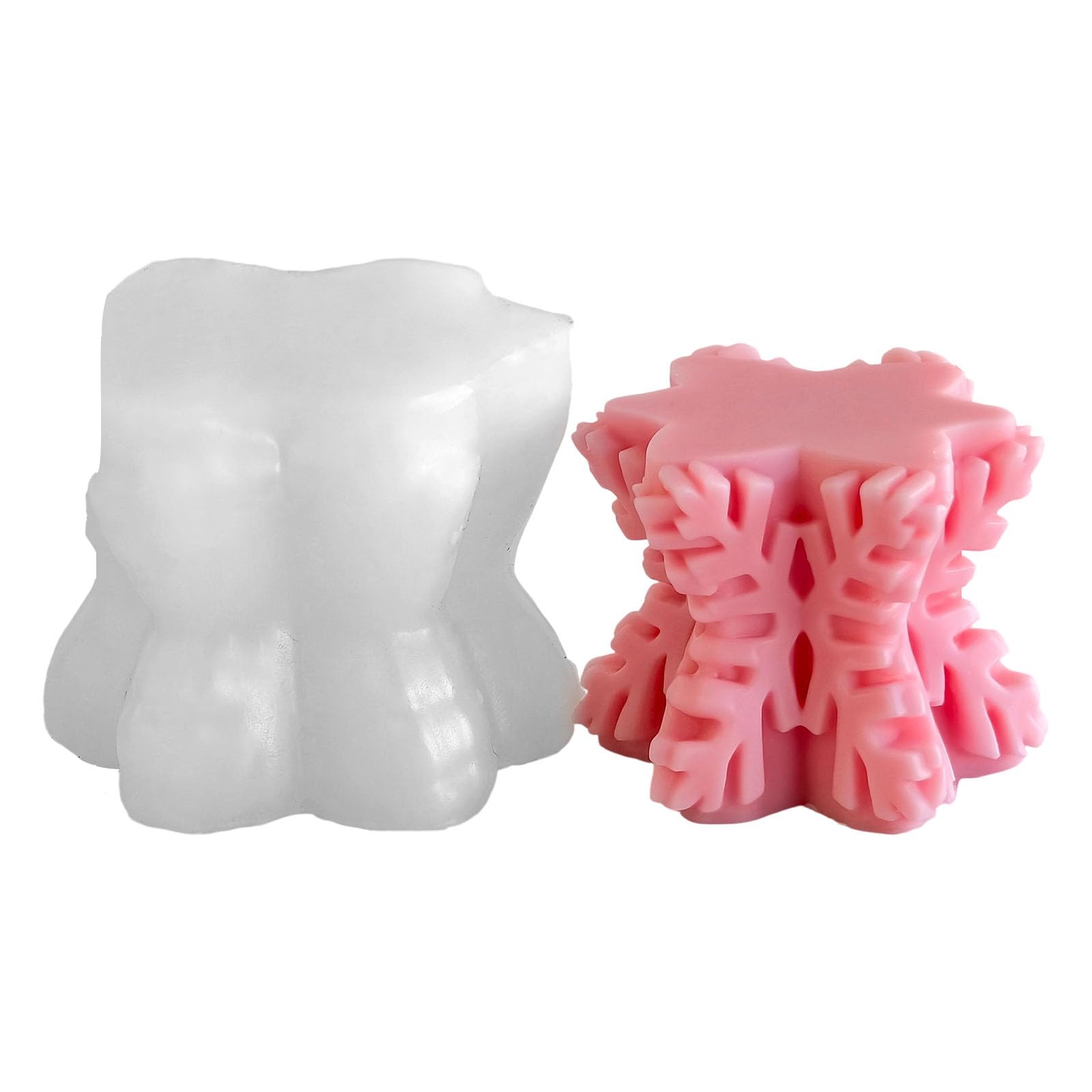 Xjdzineq Snowflake Pillar Molds Casting Christmas Silicone Ornament Plasters Epoxy Resin Christmas