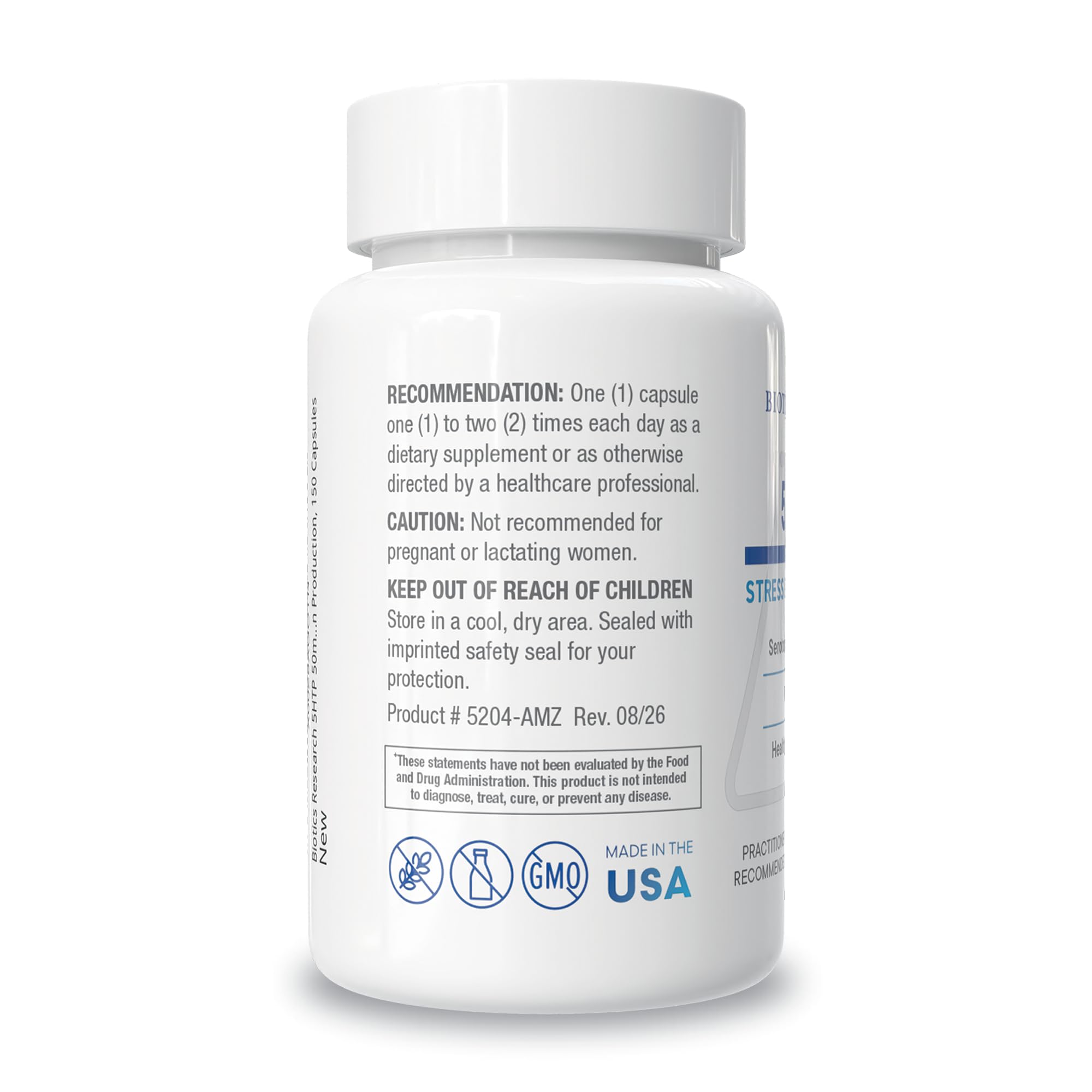 BIOTICS RESEARCH 5HTP 50mg Promotes Brain Health, Relaxed Mood 150 Capsules — Amazon image 3