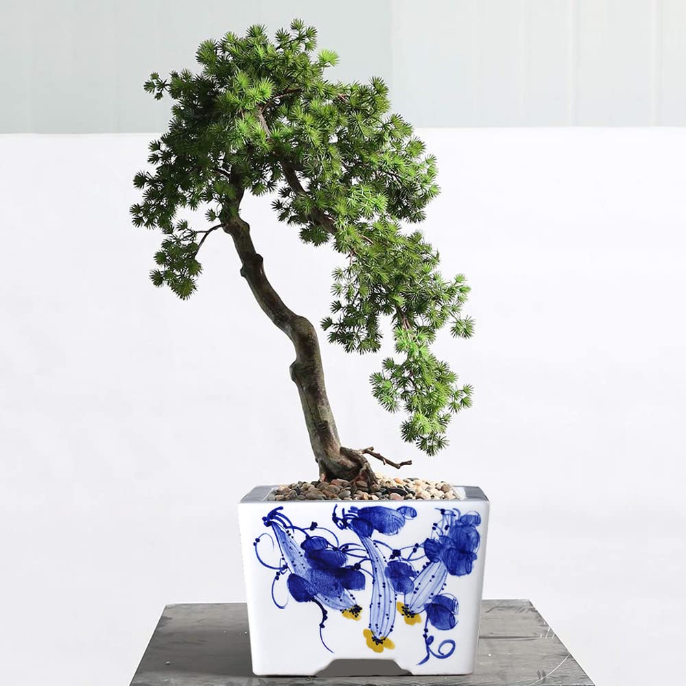 DFGHNBVC Chinoiserie Blue And White Chinese Porcelain Square Planter Jingdezhen Hand Painted Square Flowerpot