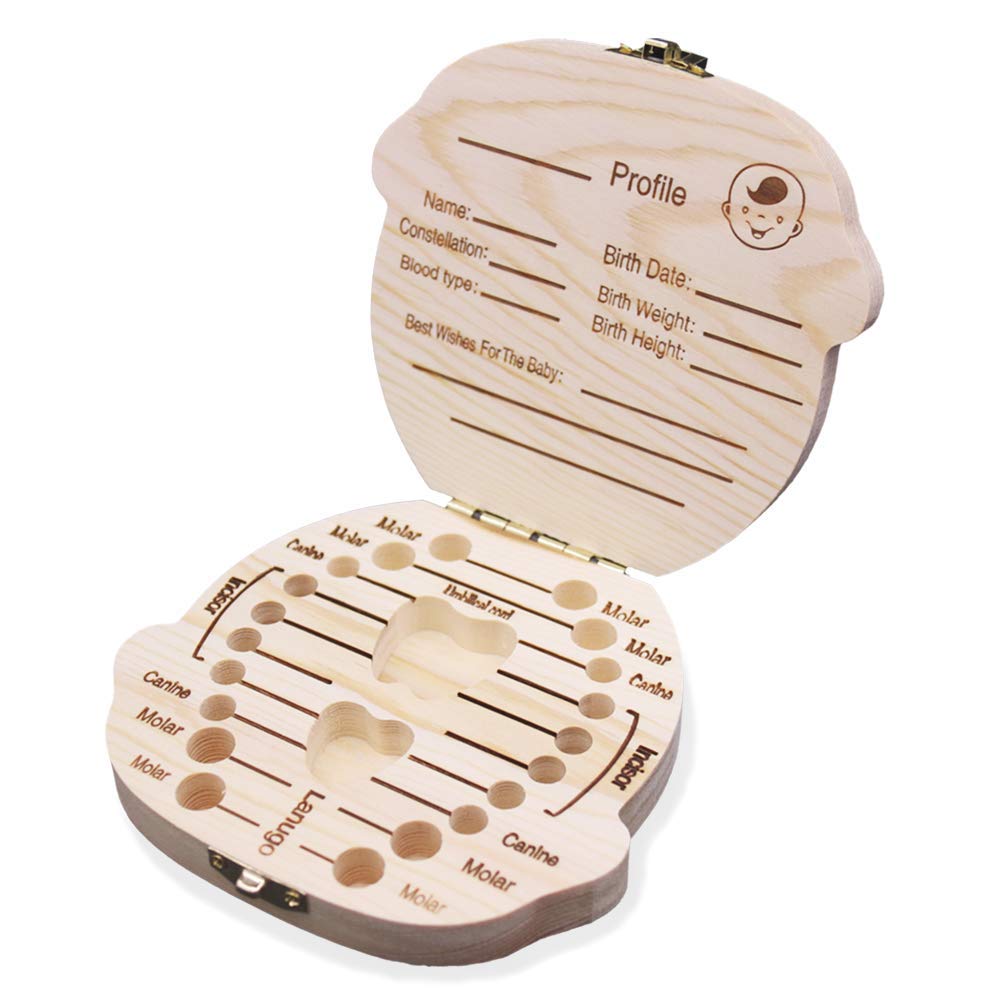 OYEFLY Baby Tooth Box,Cute Children Tooth Container Personality Baby Teeth Box Tooth Saver Design for Kids Deciduous Teeth Collection (Boy)