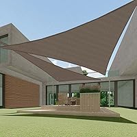 Vista 10 de ECOOPTS Toldo Vela Triangular de HDPE de 12'x12'x12' para Sombra Solar, Toldo para Patio Exterior Pérgola, Tela de Cobertura que Bloquea 95% UV Beige