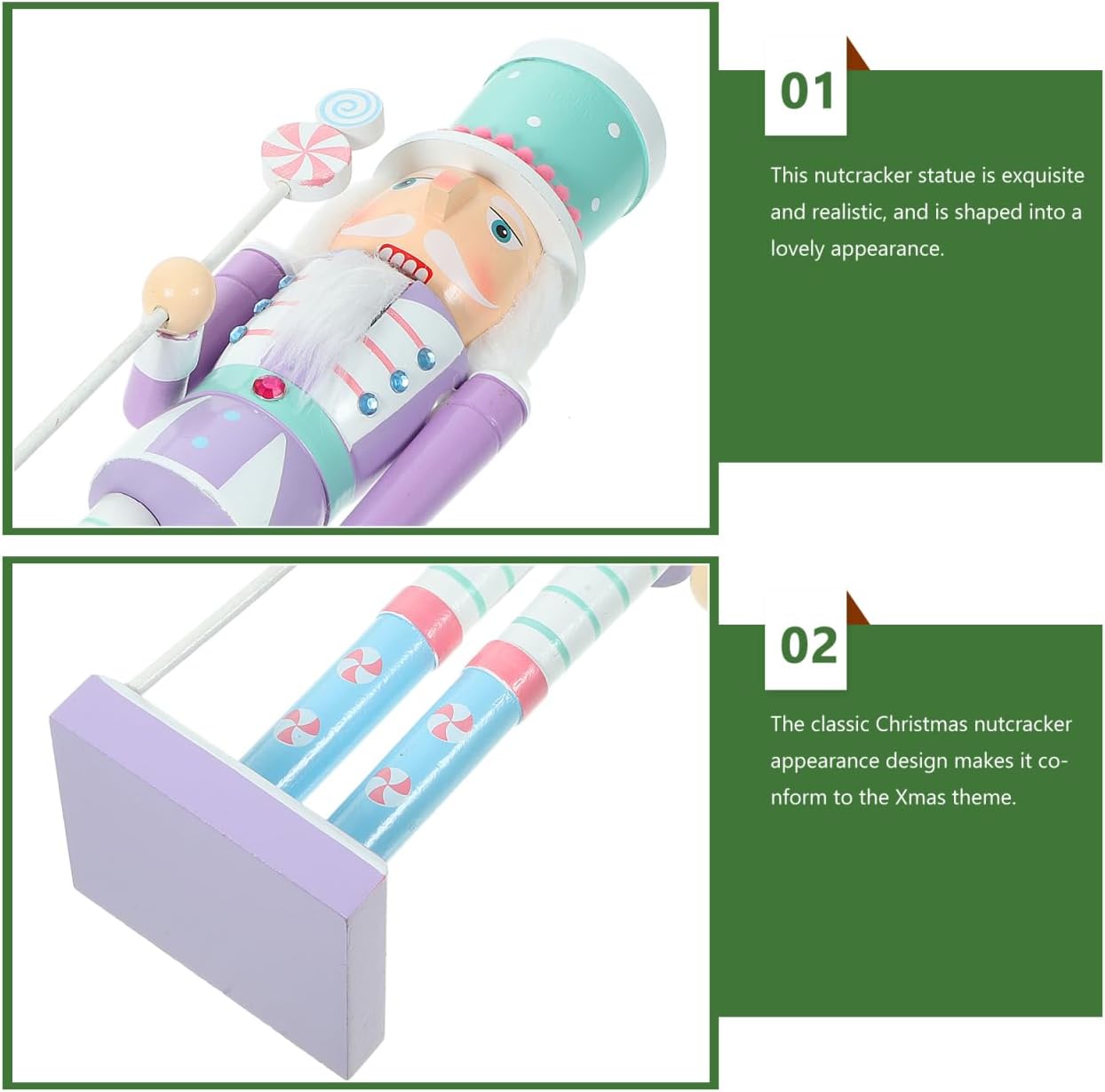 Christmas Nutcracker Ornament Wooden Puppet Figure for Festive Decor Hand-Painted Xmas Desktop Decoration Holidays Special Occasions