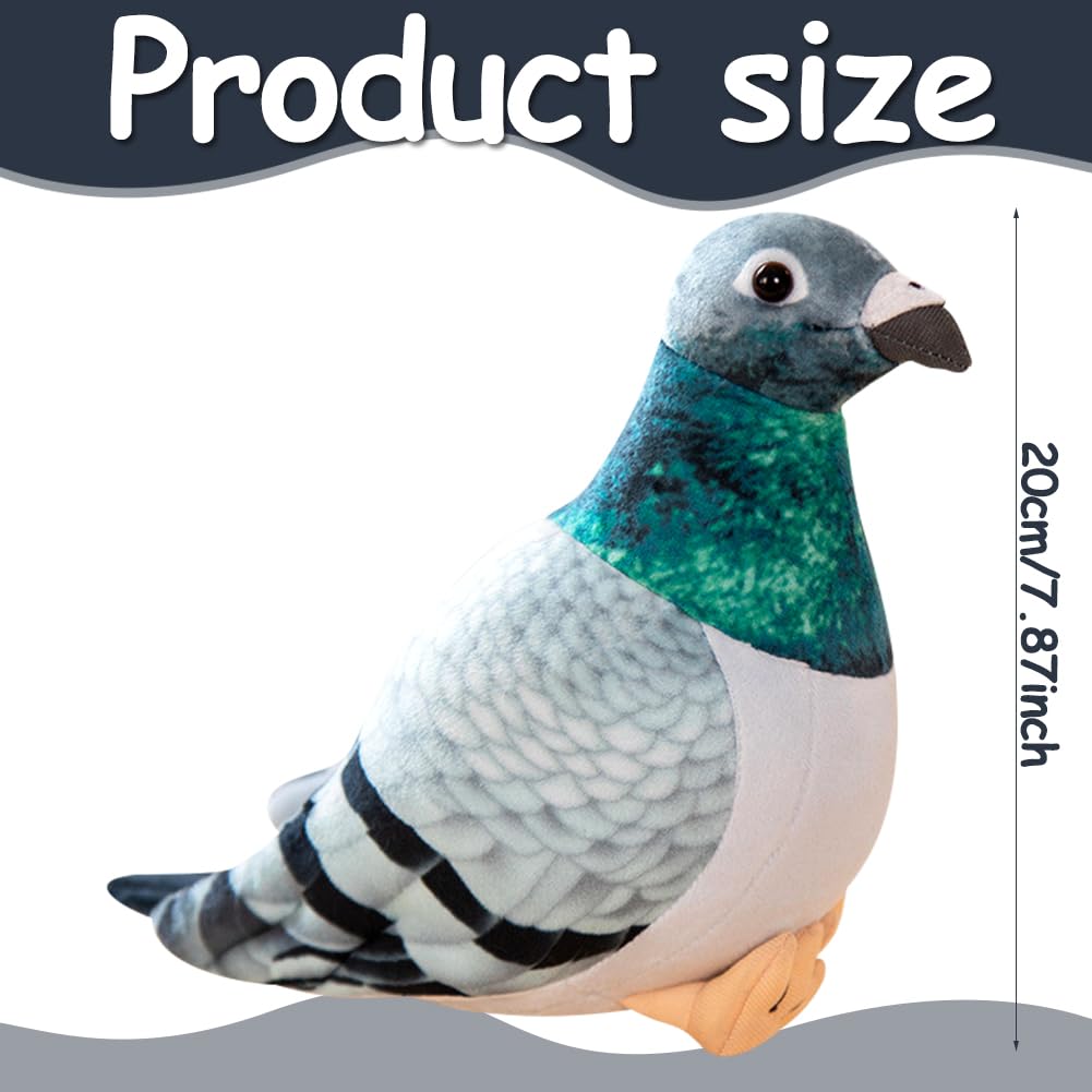 HATFRYF Plush Pigeon, Realistic Stuffed Animal Plush Pigeon, Cute Soft Lifelike Pigeon Toy, Home Decoration Animal Toys - Image 2