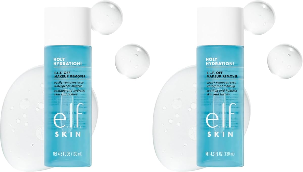e.l.f. SKIN Holy Hydration Off Makeup Remover,Liquid Makeup Remover For Eye,Lip & Face-Makeup,Gentle Formula,Vegan & Cruelty-free,(Pack of 2)