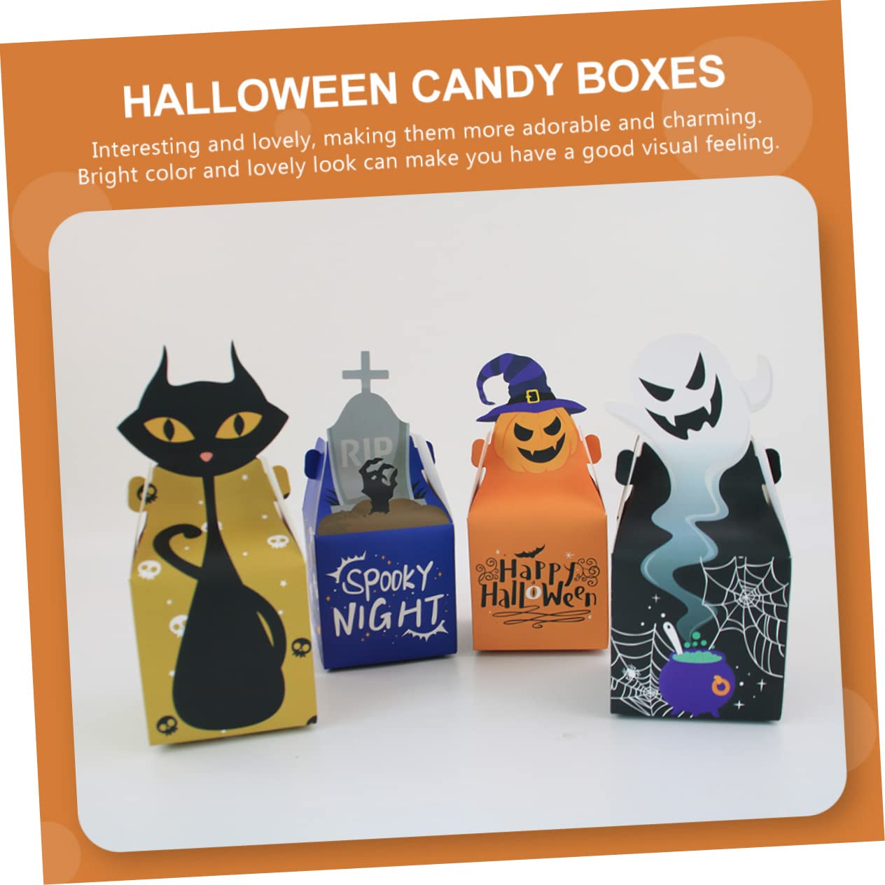 PRETYZOOM 5 Sätze Halloween-süßigkeiten-box Halloween-partygeschenke Halloween Party Dekoration Halloween Behälter Für Süßigkeiten Halloween Mitbringsel Lustige Bonbonhalter 12 Stück * 5