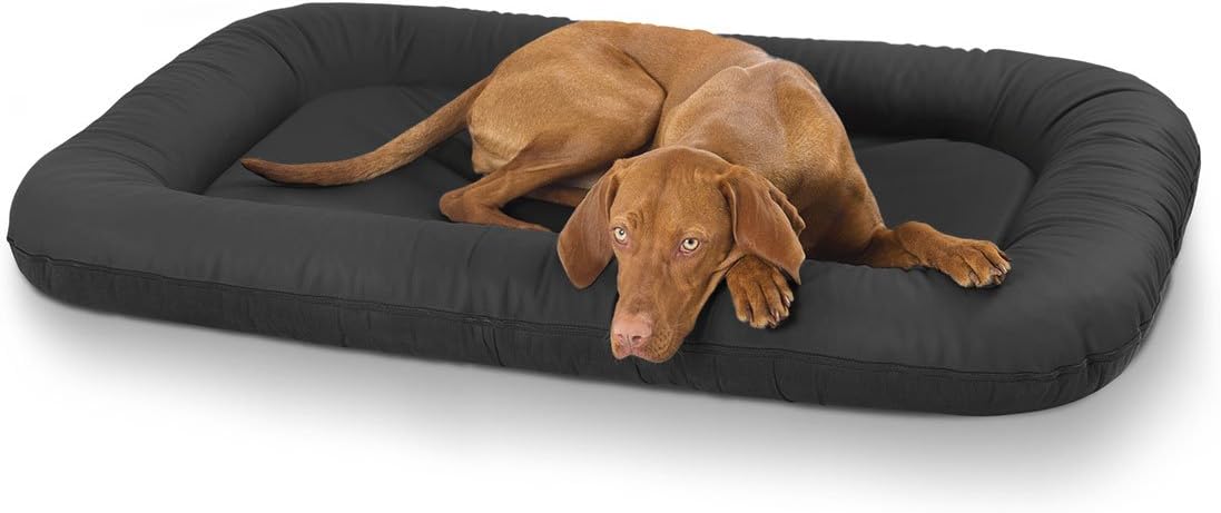 Knuffelwuff12694 Leather dog bed Jerry - size XXL, 120 x 100 cm, black