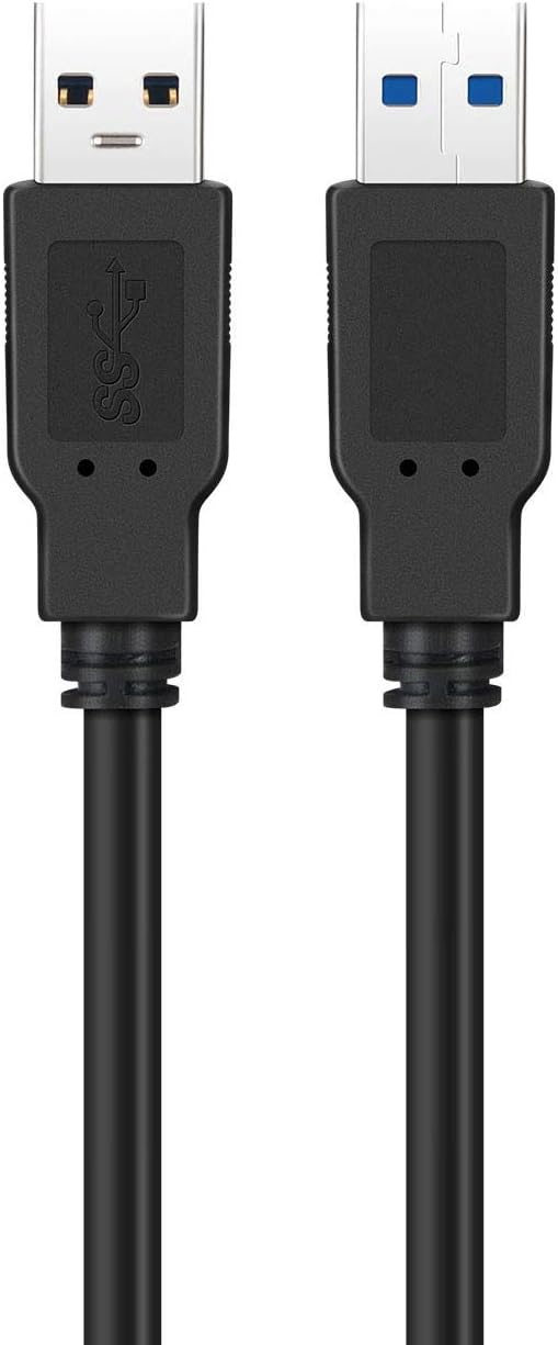 Ewent Cavo USB 3.0 Tipo A/Maschio a A/Maschio, Doppia Schermatura AWG 28 in Rame, Velocità di Trasferimento Fino a 5GMbit, 1 m, Nero [Italy]