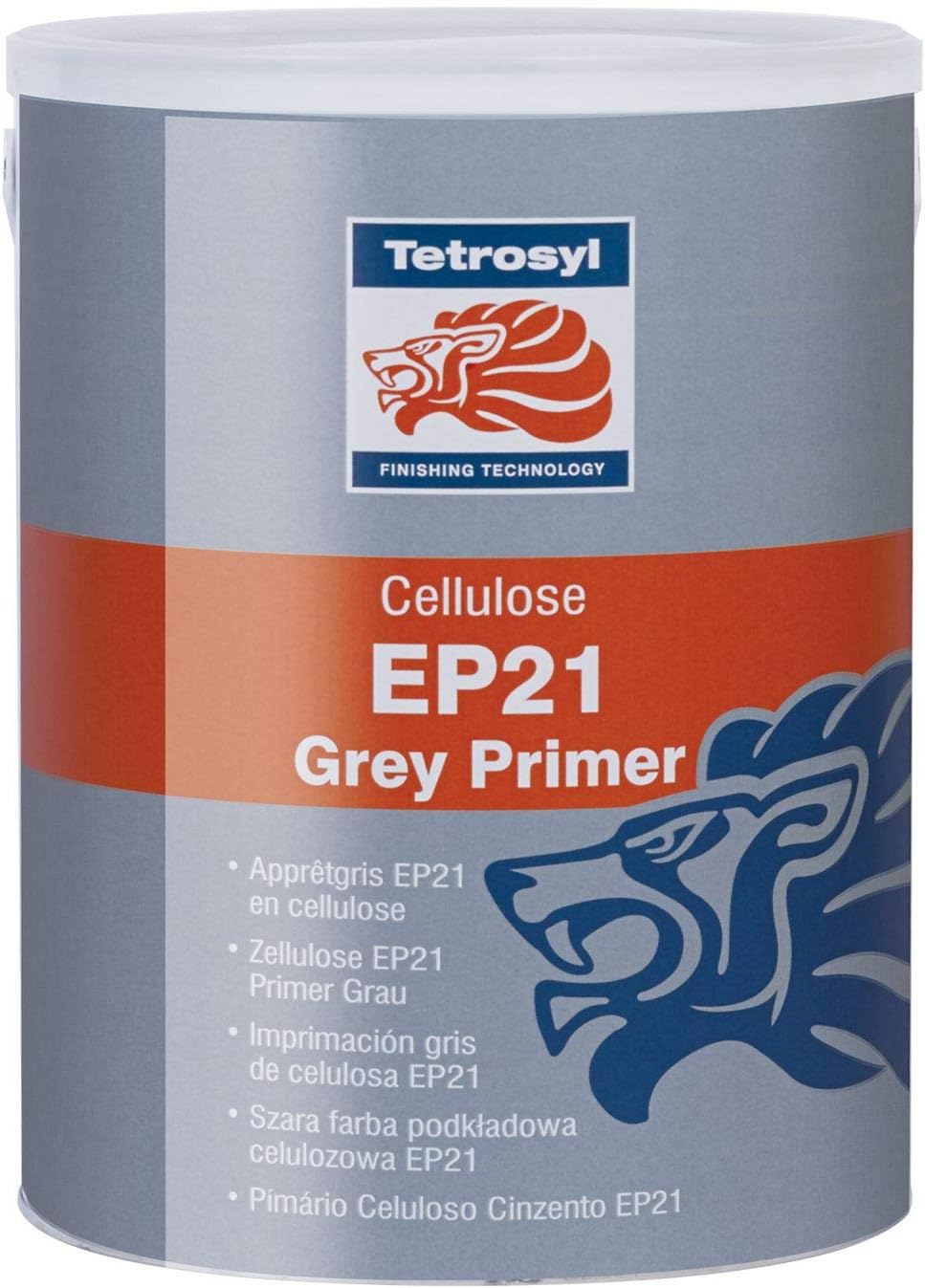 Tetrosyl EP21 5 Litre 1K Cellulose High Build Grey Primer 5L Car Industrial Celly EP21 HVLP easy sand Paint Primer Excellent Adhesion to bar metal