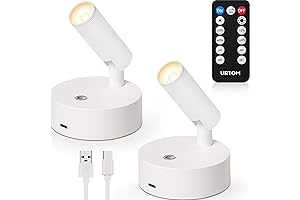 2-Pack LED Wireless Spotlights Indoor/Outdoor with Remote