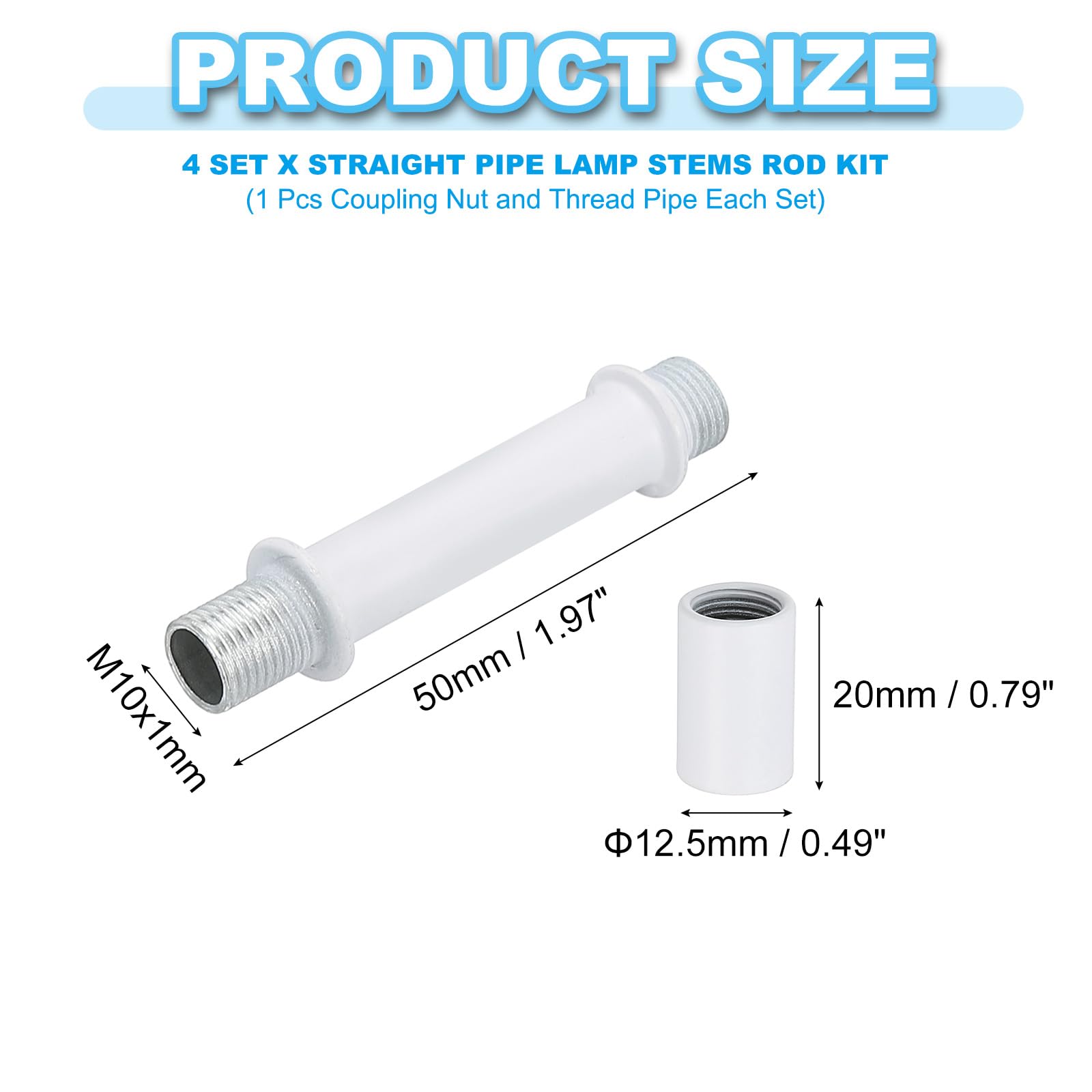 PATIKIL Straight Pipe Lamp Stems Rod Kit - Image 2