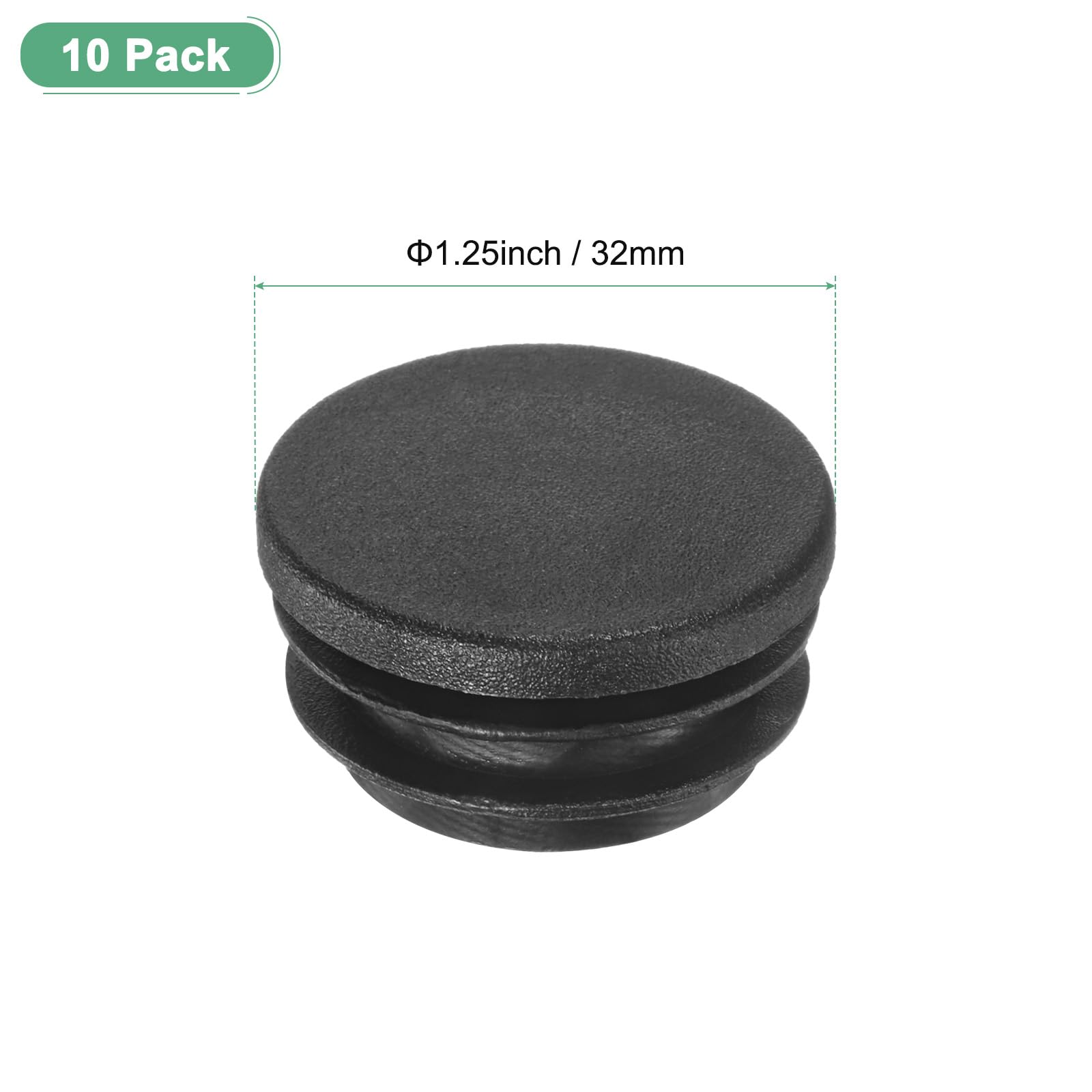M METERXITY 10-Pack Round Plastic Hole Plugs, 1.25" (32mm) Plastic Tubing End Caps for Patio/Chairs/Fences - Image 3