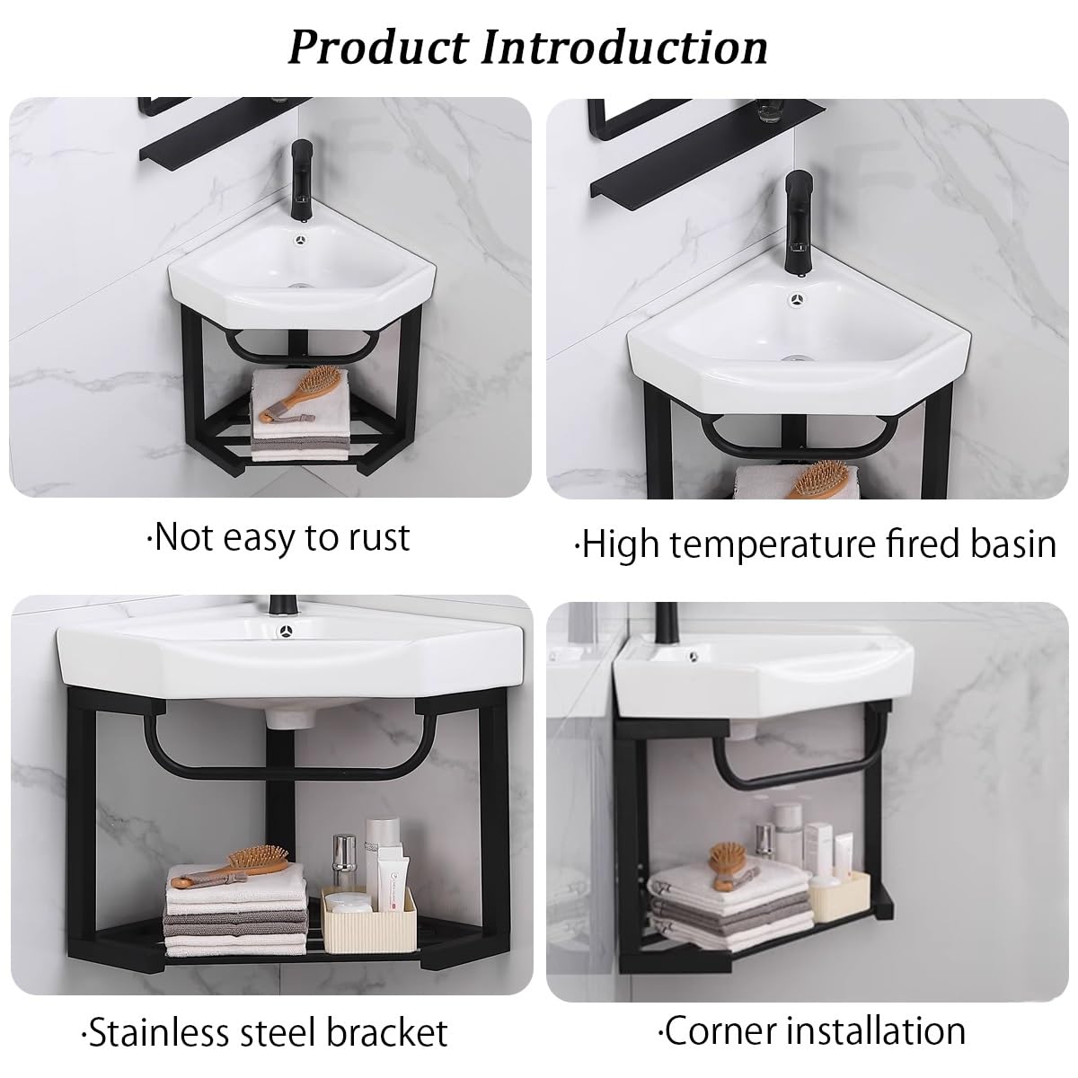 Lavabo Angolare Con Mobile,Lavandini Ad Angolo Piccolo Per Bagno,Lavabo Bagno Angolare Sospeso,Lavabo Bagno Angolare Sospeso In Ceramica Bianca Lucida,Sospeso O Appoggio Montaggio(15in/38cm)