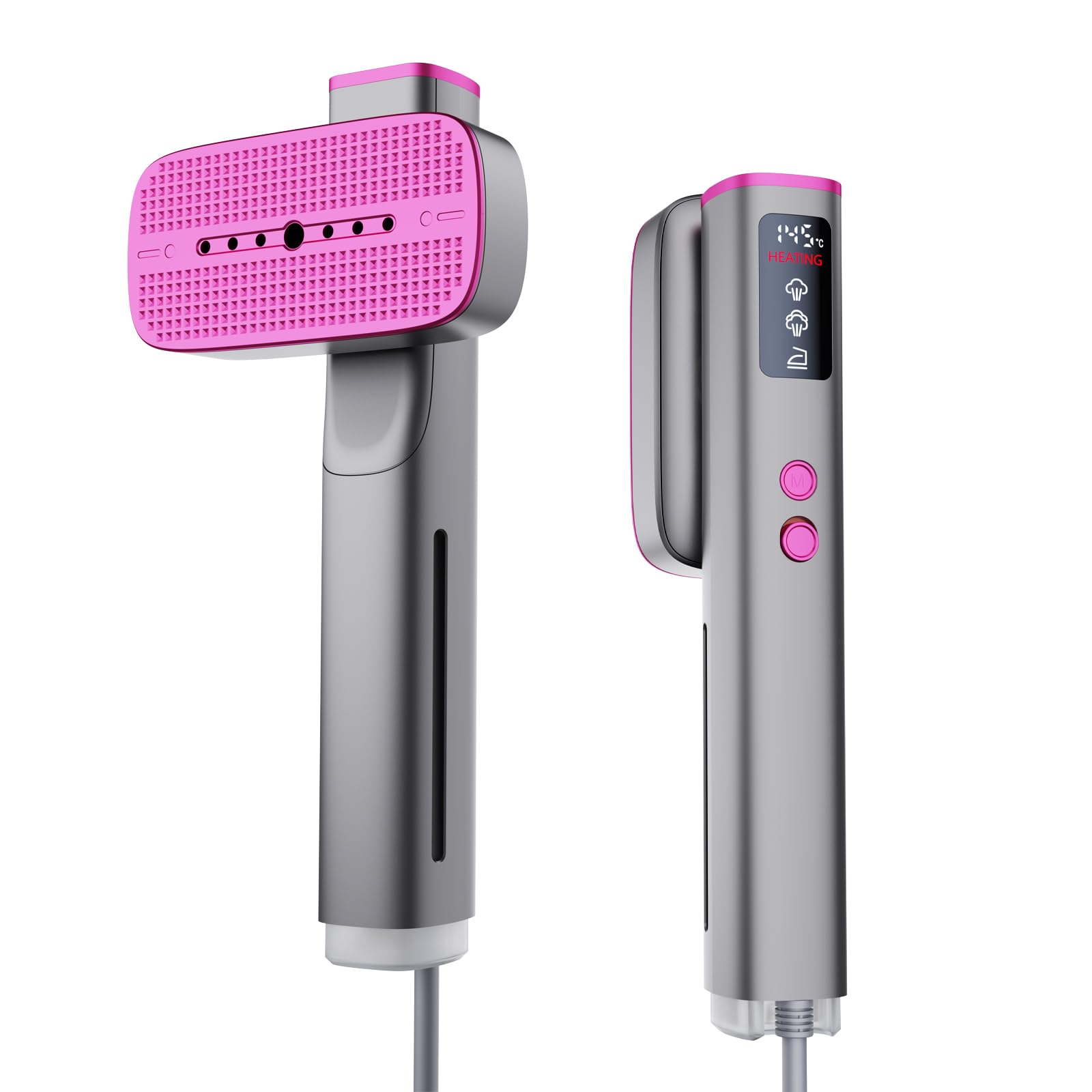 Reise Dampfglätter für Kleidung, 100–220 V Dualspannung Steamer, tragbarer 2-in-1 Handsteamer & Reisebügeleisen, 20s Schnellaufheizung, 4 Dampfmodi mit LED-Display, für weltweite Reisen 560g