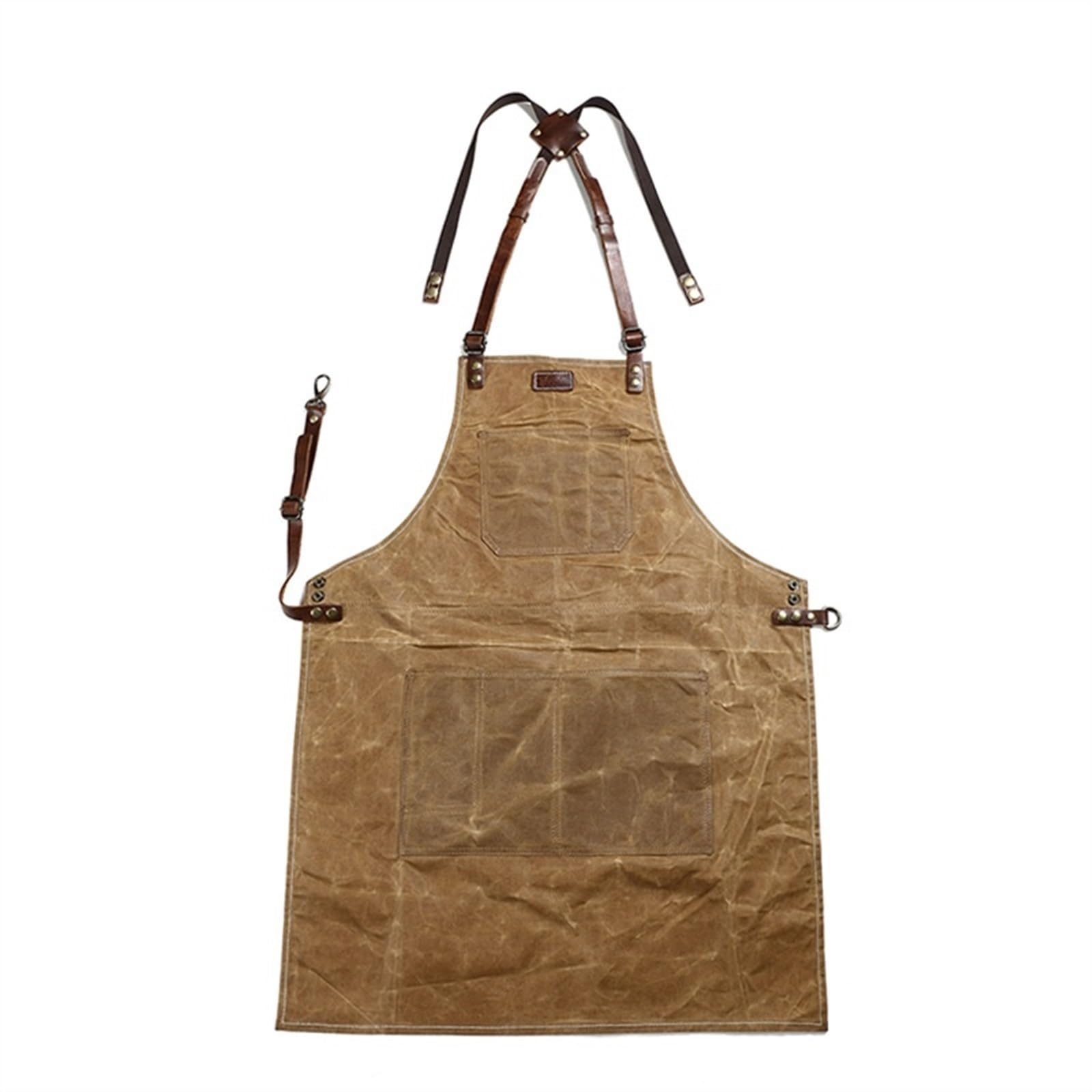 Holzschürze, Werkzeugschürze, Arbeitsschürze Werkzeugschürze Ölwachs Canvas mit Lederschürze Gartenschürzen Werkzeug Grill Friseur Schreiner Maler Handwerker Kleidung mit Werkzeugtaschen