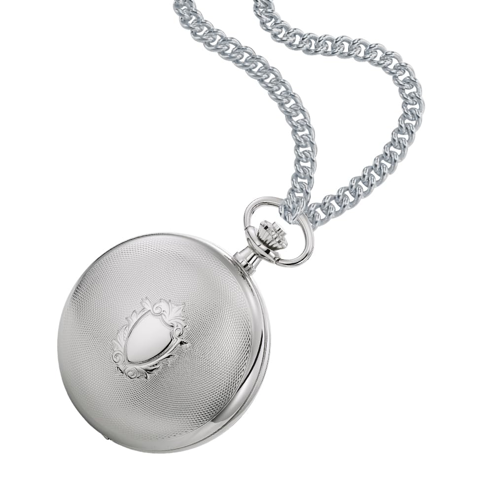Dugena Taschenuhr 4460304-1, Savonette, Quarzwerk, aus Edelstahl, mit Acrylglas und römischen Ziffern, 50 mm, inkl. Kette