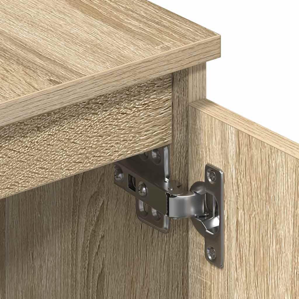 Générique TV-Möbel Eiche Sonoma, 140 x 40 x 35,5 cm, Holz | 2 Türen, 2 offene Fächer, einfach zu montieren, Reinigung mit feuchtem Tuch