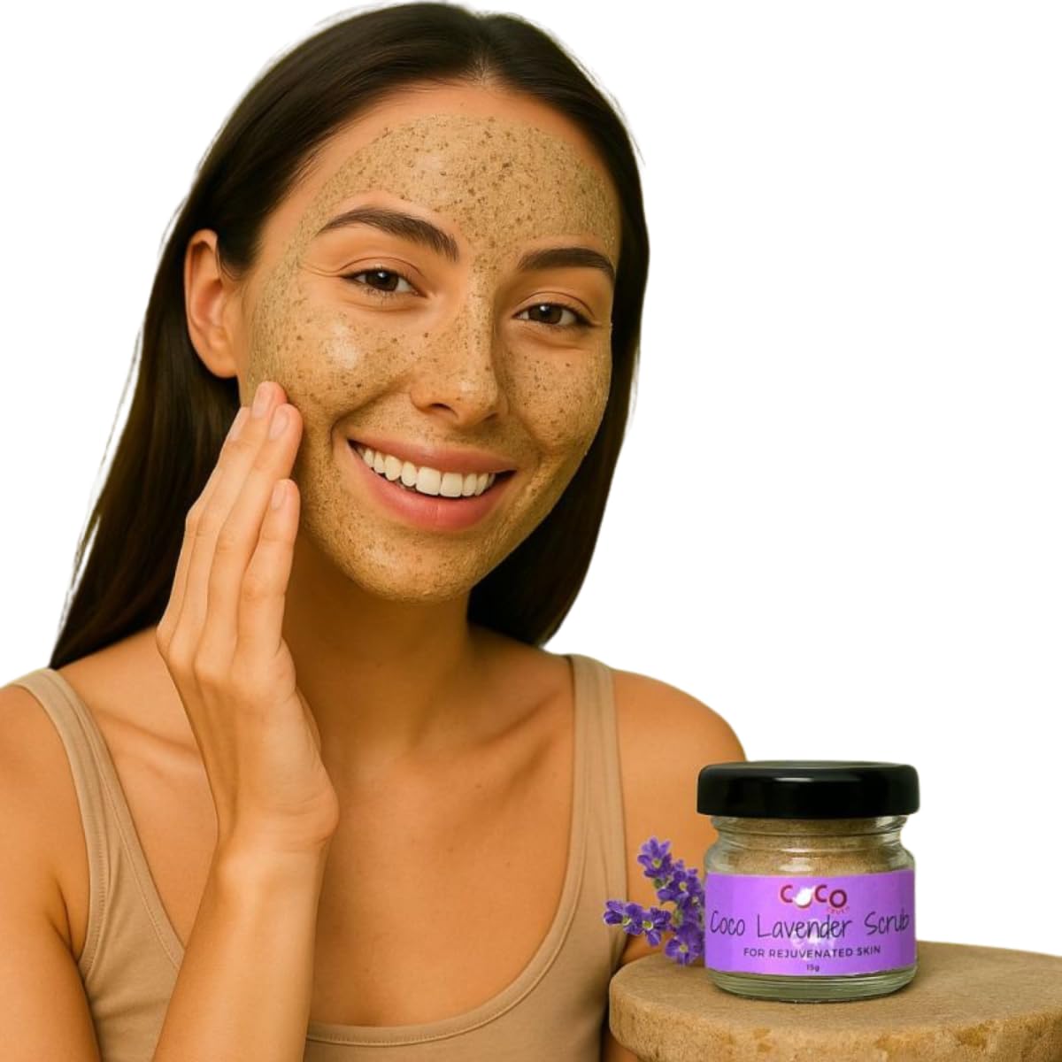 Exfoliating Body Scrub For Lightening & Brightening Skin | For Men & Women | Bathing Scrub with Coconut & Lavender | Removes Dirt & Dead Skin from Neck, Knees, Elbows, & Arms (50g)-image-21