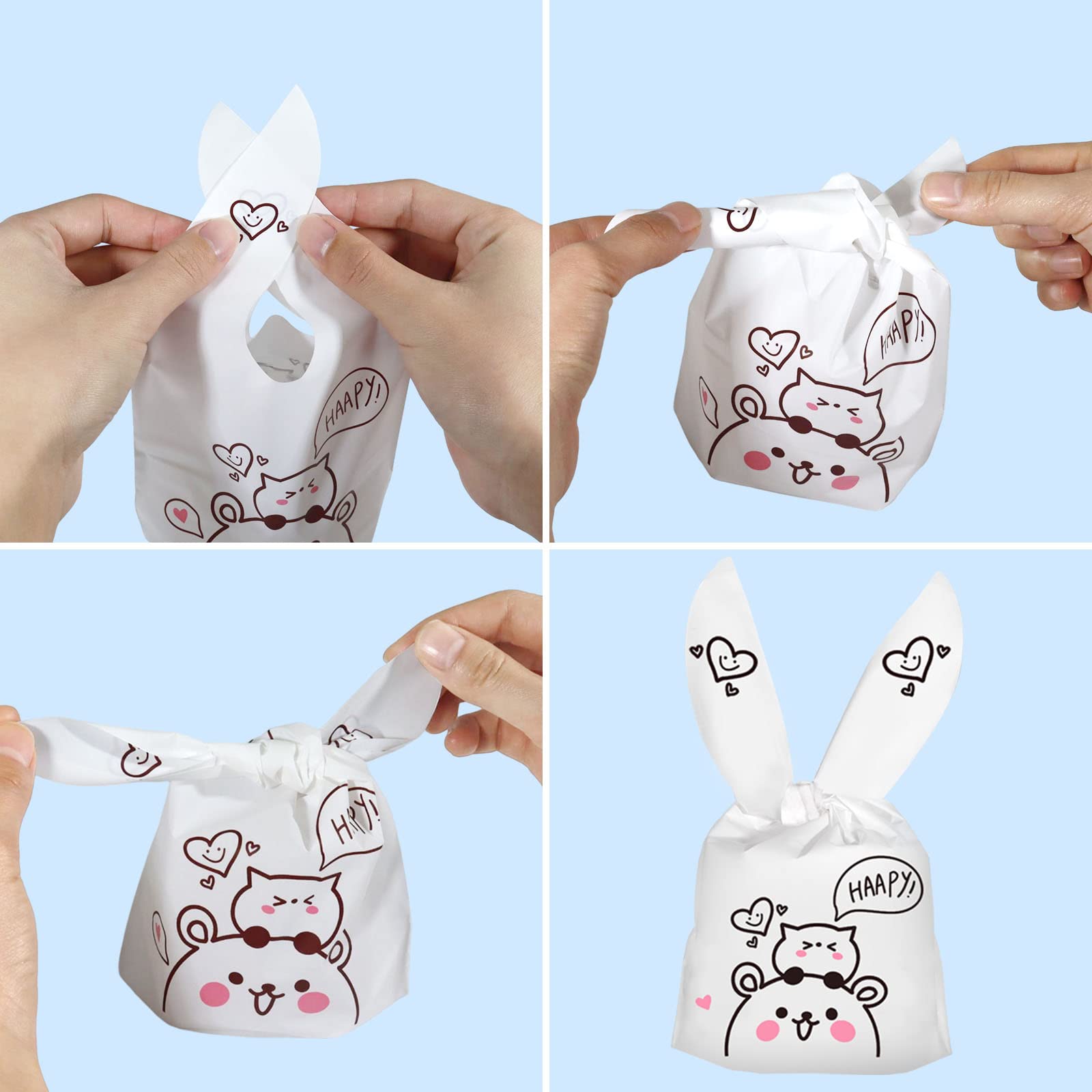 36 Sacchetti Regalo A Forma Di Orecchie Di Coniglio - Per Caramelle E Bomboniere - 12 Stili Colorati - Foto 14