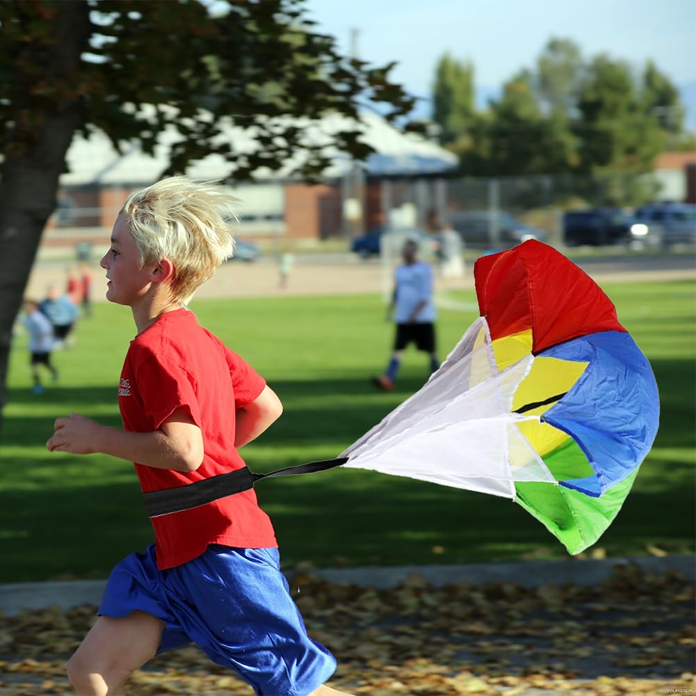 Paracadute da Corsa Per Bambini, Migliora La Velocità Allenamento Resistenza Agilità Ombrello con Cintura Regolabile Per Allenamento All'aperto Pista Calcio Calcio Baseball Tennis Basket Hockey Rugby