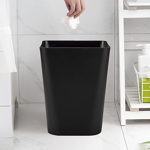 Miniatura 5 de Cubo de basura pequeño para baño, papelera para dormitorio, cocina, oficina, color negro, 1.6 galones, paquete de 2 unidades
