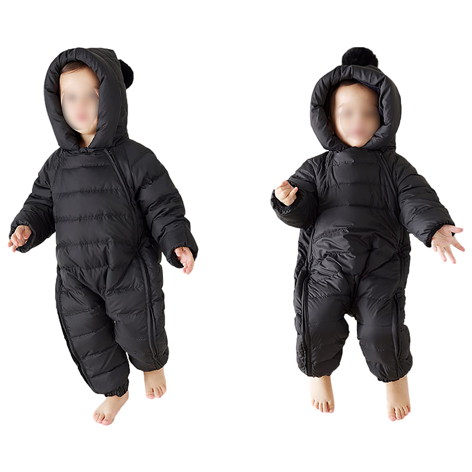 amropi Combinaison de Neige Bébé avec Gants et Chaussons Fille Garçon Manteau à Capuche Jumpsuit pour 3-24 Mois