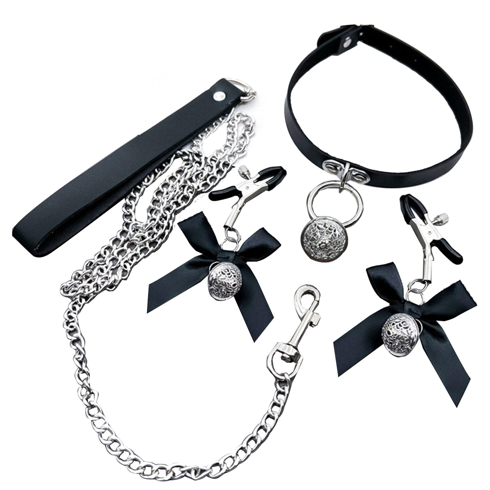 Nipple Clip Clamps with Chain, Couples Women Over Adjustable Weight Metal Nipple Clamps for Men Women, Non-Piercing Metal Stimulator Nipple Clips 4EBH