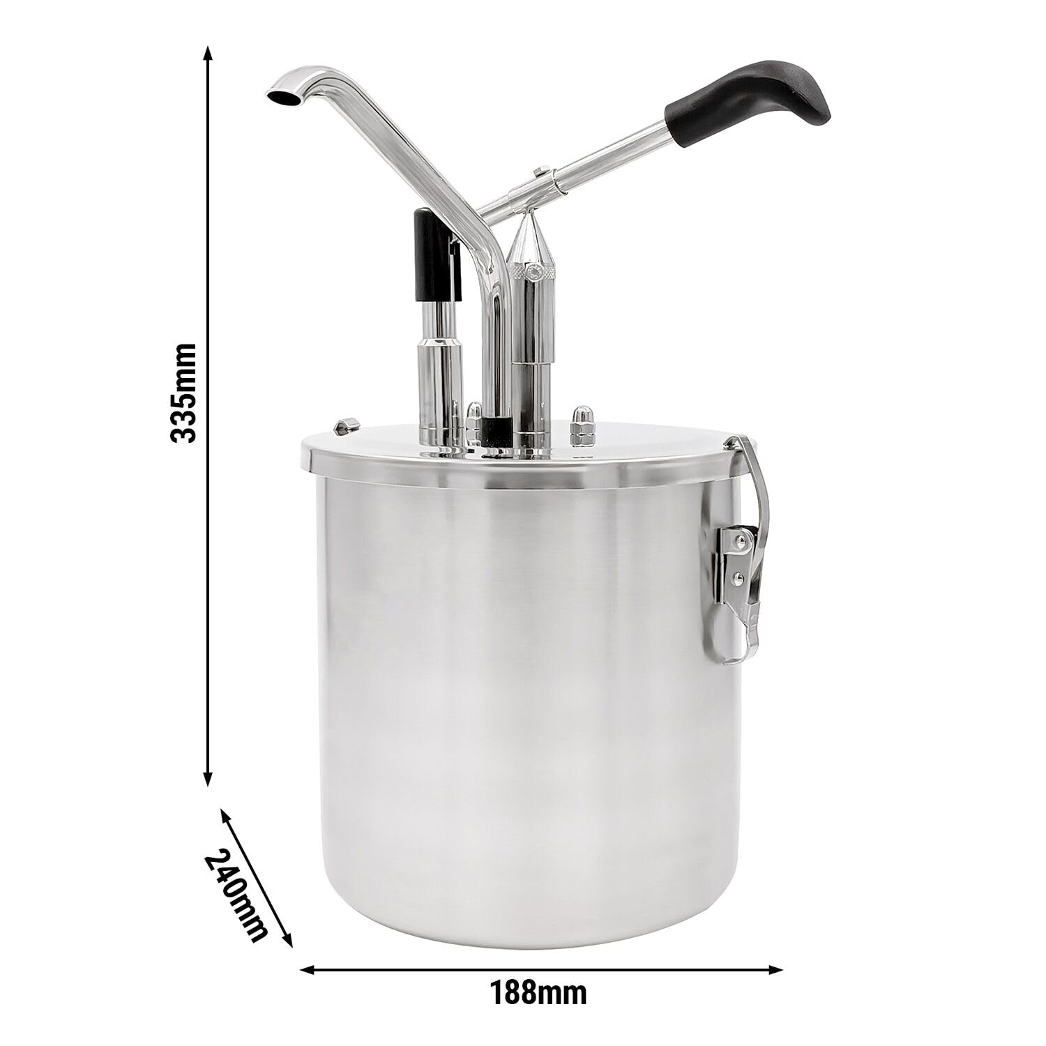 GGM Gastro Saucenspender 4 L | Ideal für Foodtrucks, robuste Edelstahlkonstruktion, präzise portionierbar, einfache Reinigung, für kalte und warme Saucen