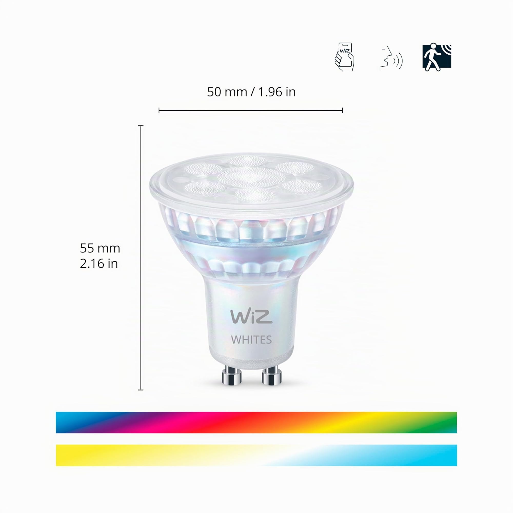 WiZ Conjunto Pack - GU10-6 Bombillas LED para focos - 50W - 400lm - Luz blanca y de color - Iluminación LED inteligente - Tunable White and Color