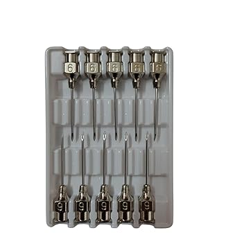 Bethlehem Resuable Veterinary Needles Stainless Needles 10 pcs Stainless Steel Dispensing Needles for Big Animal Sheep,Pig,Goat,Cow, Industrial Grade, Pack of 10