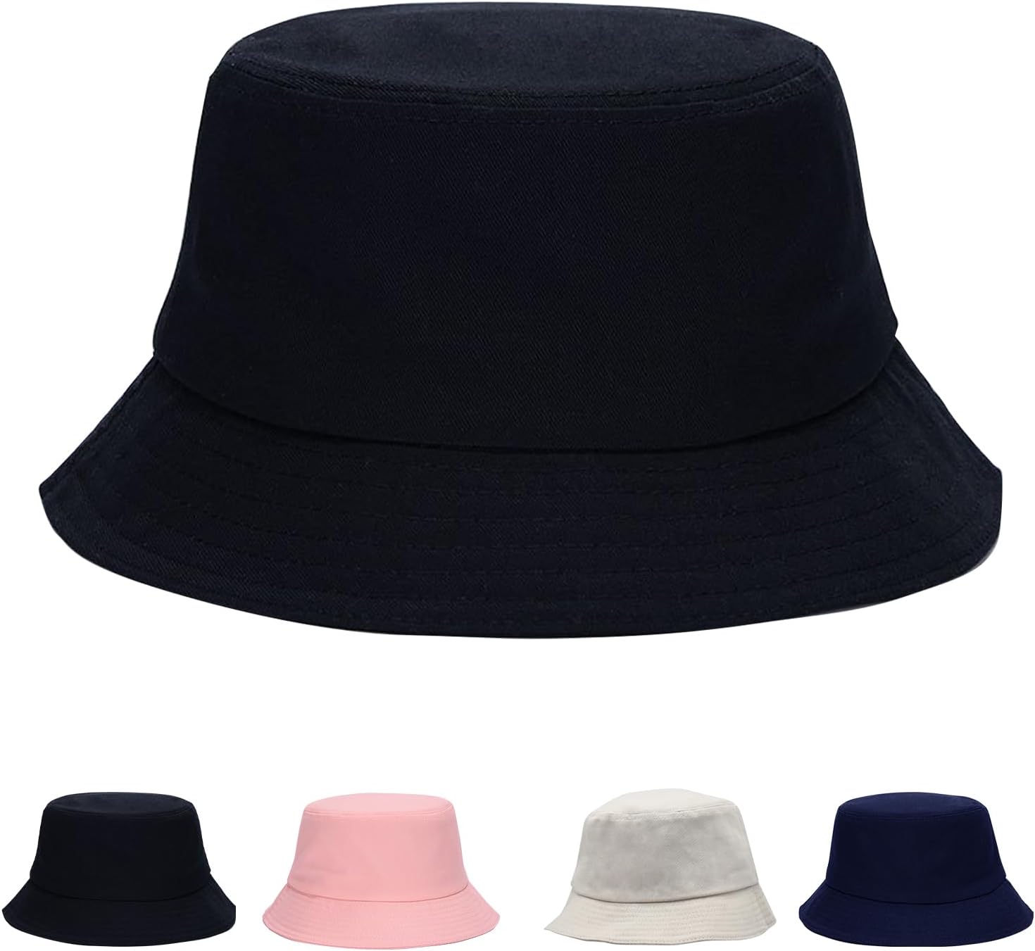 iMeshbean Fishing Hat Women Men Sun Hat Unisex Bucket Hat Cotton Foldable Summer Hat Leisure Hat Fishing Hat Outdoor Hat for Hiking Camping 58 cm