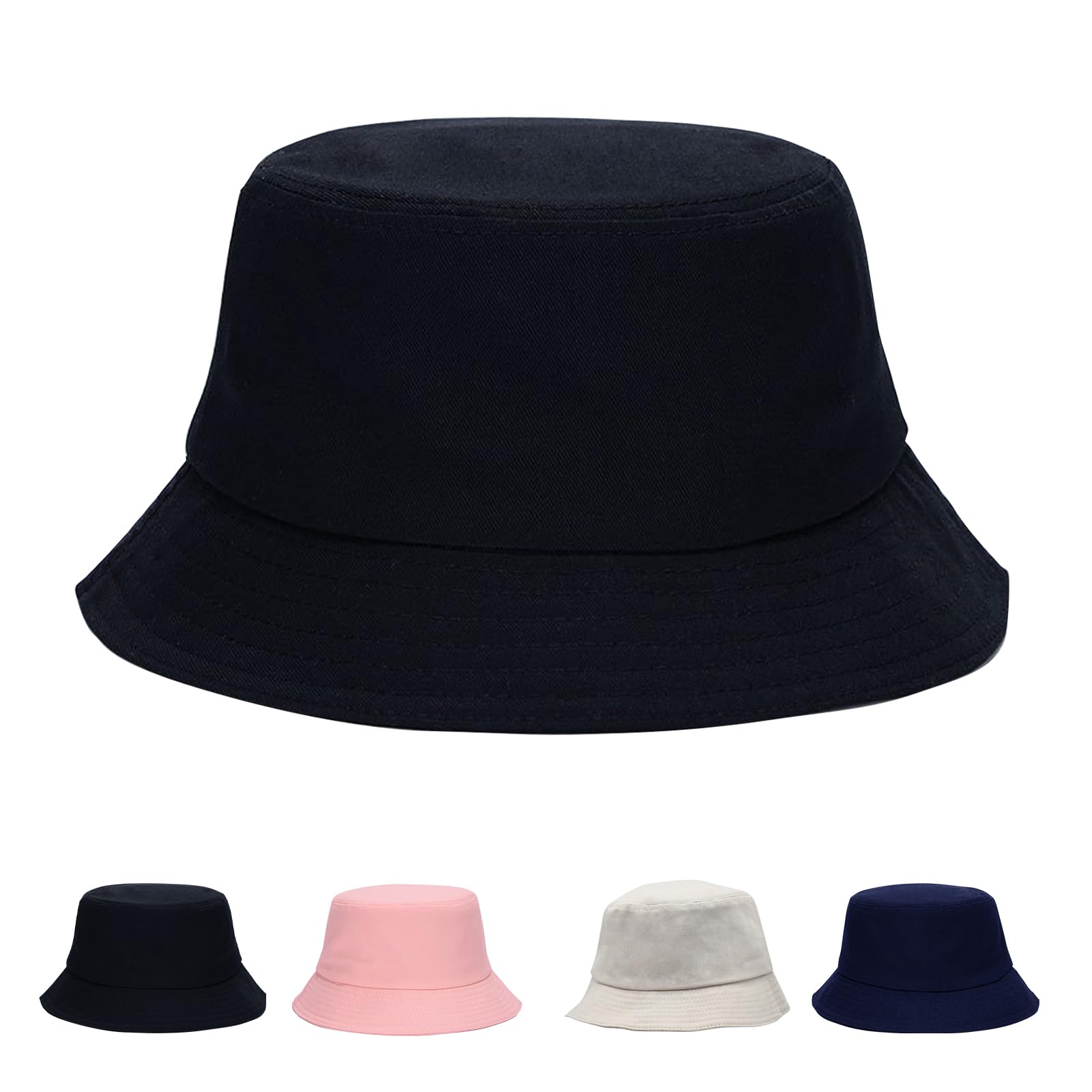 iMeshbean Fishing Hat Women Men Sun Hat Unisex Bucket Hat Cotton Foldable Summer Hat Leisure Hat Fishing Hat Outdoor Hat for Hiking Camping 58 cm