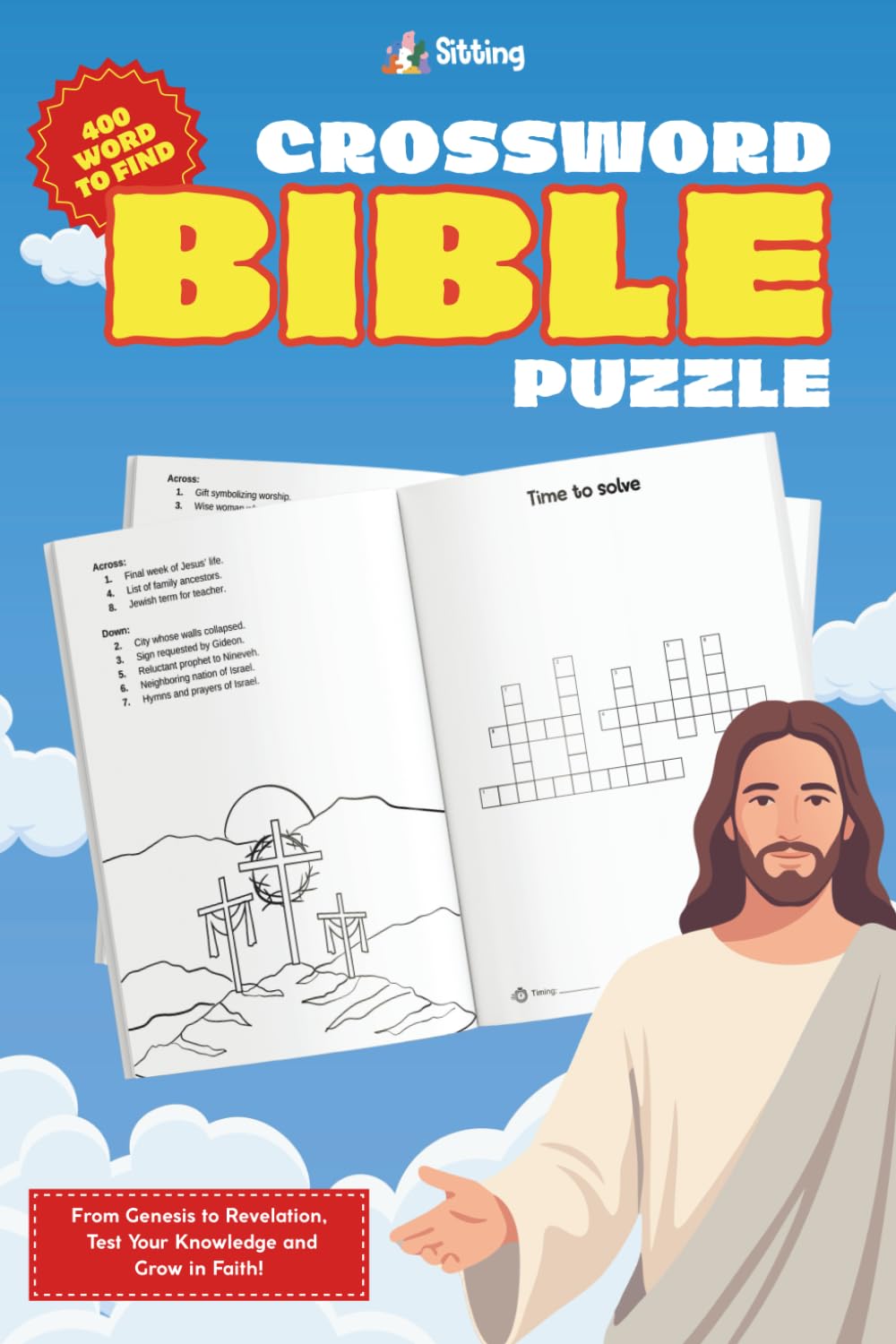 Bible Crossword Puzzle Book for Adults Large Print: 50 Scripture-Themed Puzzles from Genesis to Revelation (With Solutions)