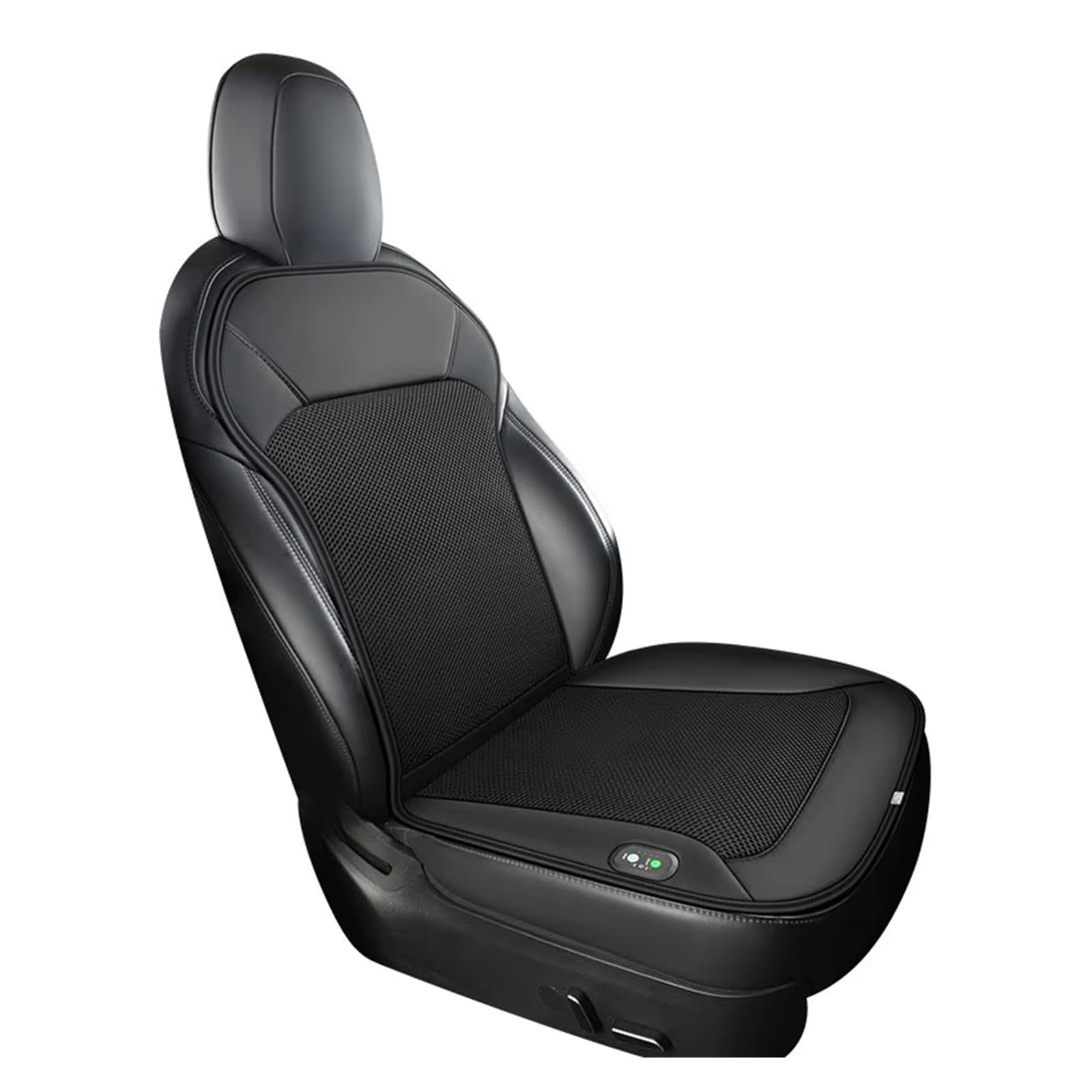 Fundas Asientos Coche Cojín De Asiento para Tesla para Model Y para Model 3, Funda Transpirable con Ventiladores para Conducción En Verano Fundas de Asiento(1PCS 16Fans Black)