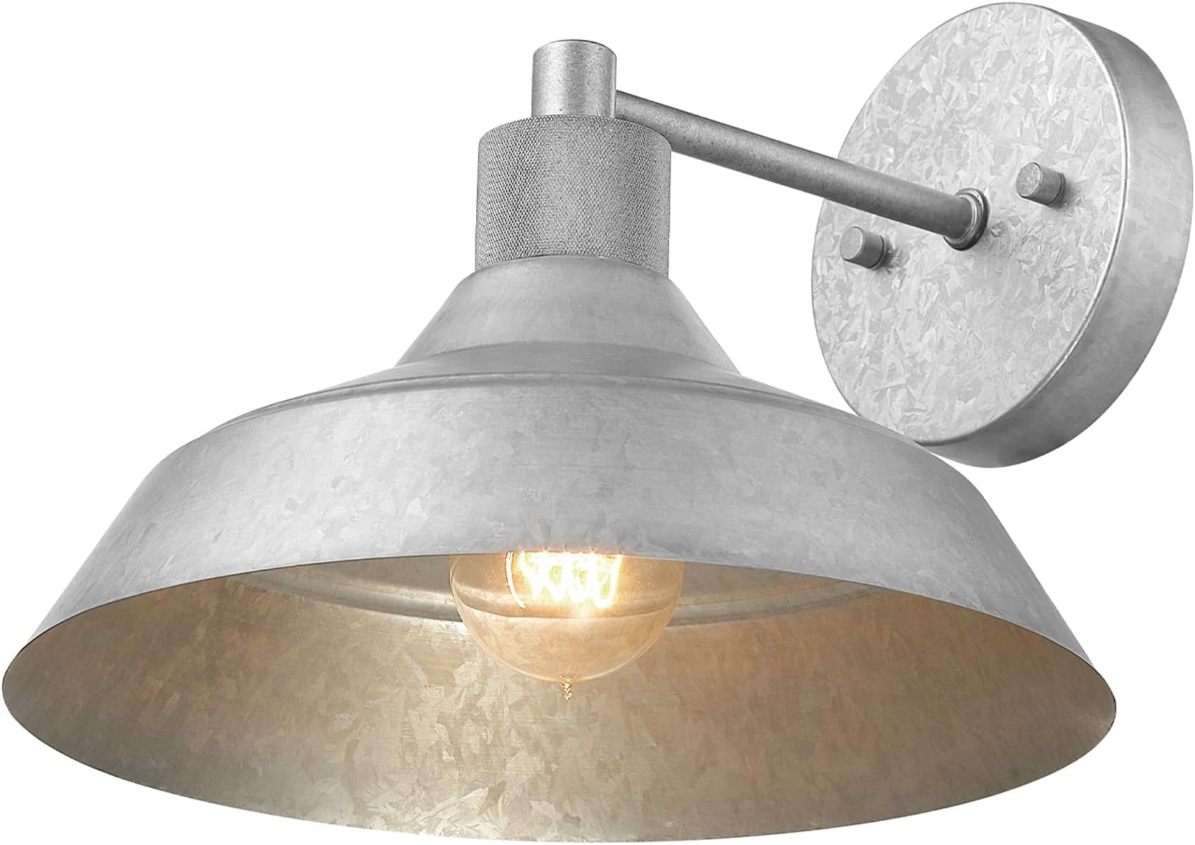 44840 Sutton Outdoor/Indoor Wall Sconce, Galvanized Metal, Textured Socket Detail, Bulb Not Included