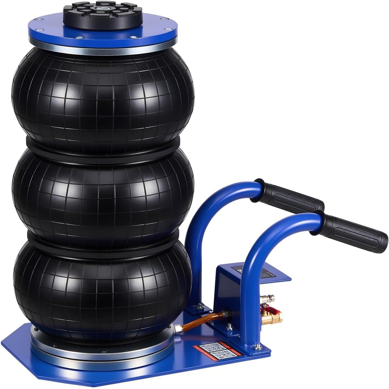 VEVOR Air Jack, 3 Ton/6613 lbs Triple Bag Air Jack, Airbag with Six Steel Pipes, Lift Up to 17.7 inch/450 mm, 1-6 s Fast Lifting Pneumatic with Short Handles for Car, SUV, Pickup Truck Repair, Garage