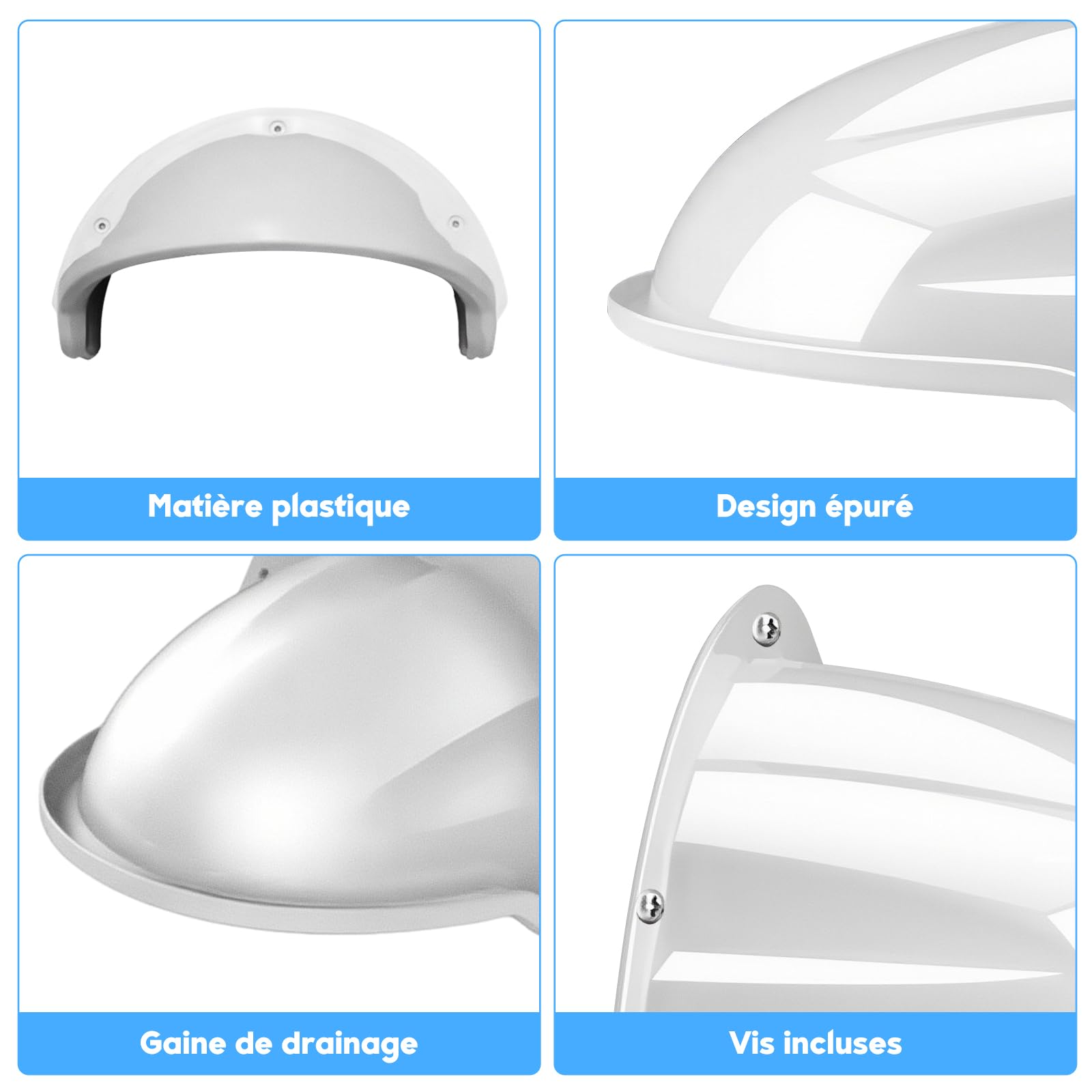 Boîte en Polypropylène 1 Pièce, Protection Imperméable pour Caméra, Pare-Soleil et Pare-Pluie Extérieur, Facile à Installer, Ivoire 22x27 cm