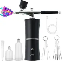 Aerografo com Compressor, Kit de Pincel de Ar Portátil Recarregável sem Fio Profissional para Unhas, Maquiagem, Barbeiro, Decoração de Bolos e Pintura, aerógrafo