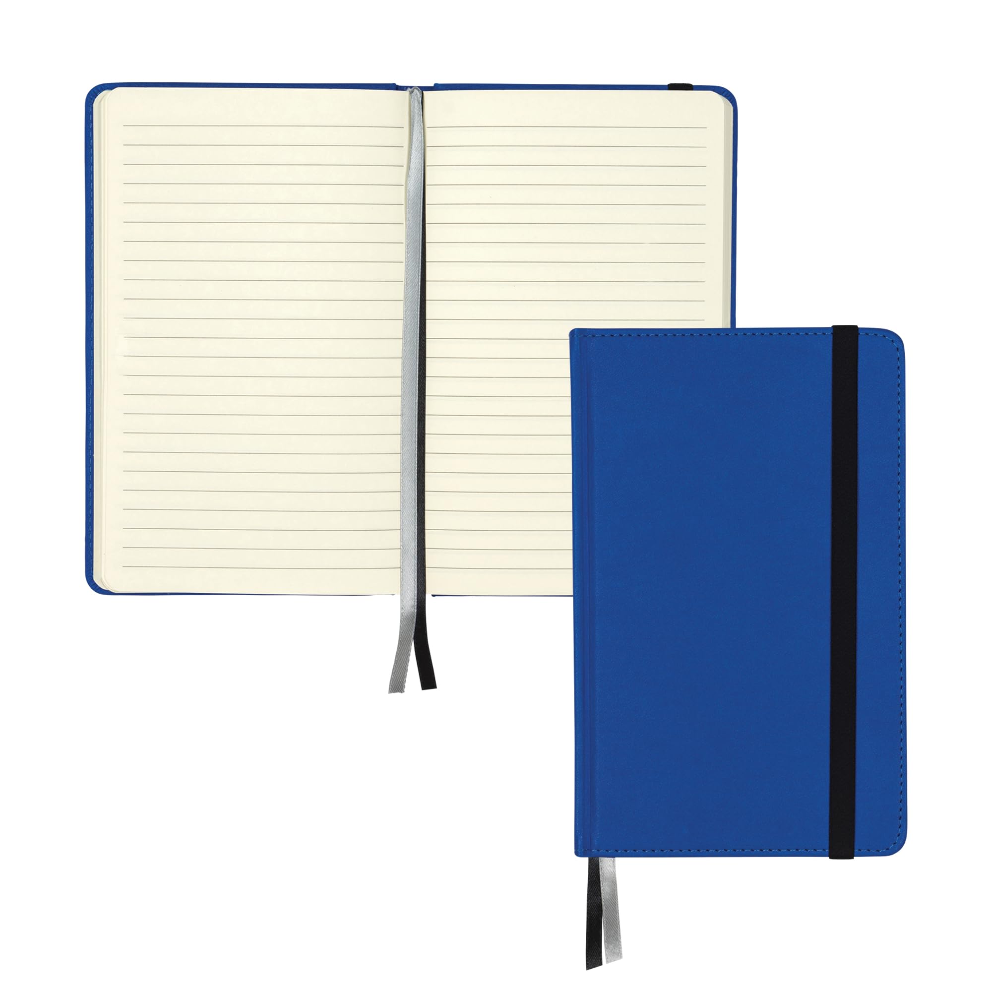 Samsill, Schreiben Tagebuch, Hardcover, klassische Größe, 13,3 x 21 cm, 120 linierte Blatt (240 Seiten), schwarz (Tagebuch, Notizbuch) Blau 1 5.25" x 8.25" blau