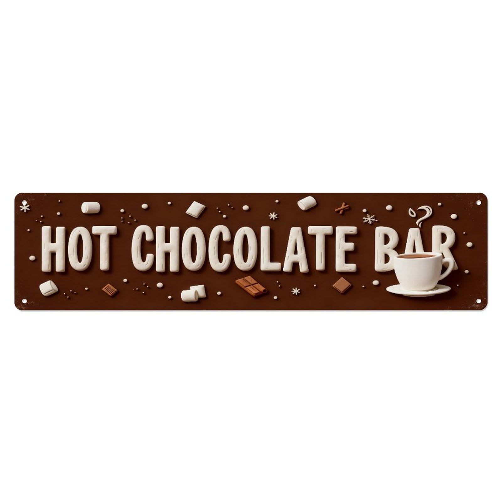 Hot Chocolate Bar Cup Cocoa Pieces Metal Tin Sign Plaque