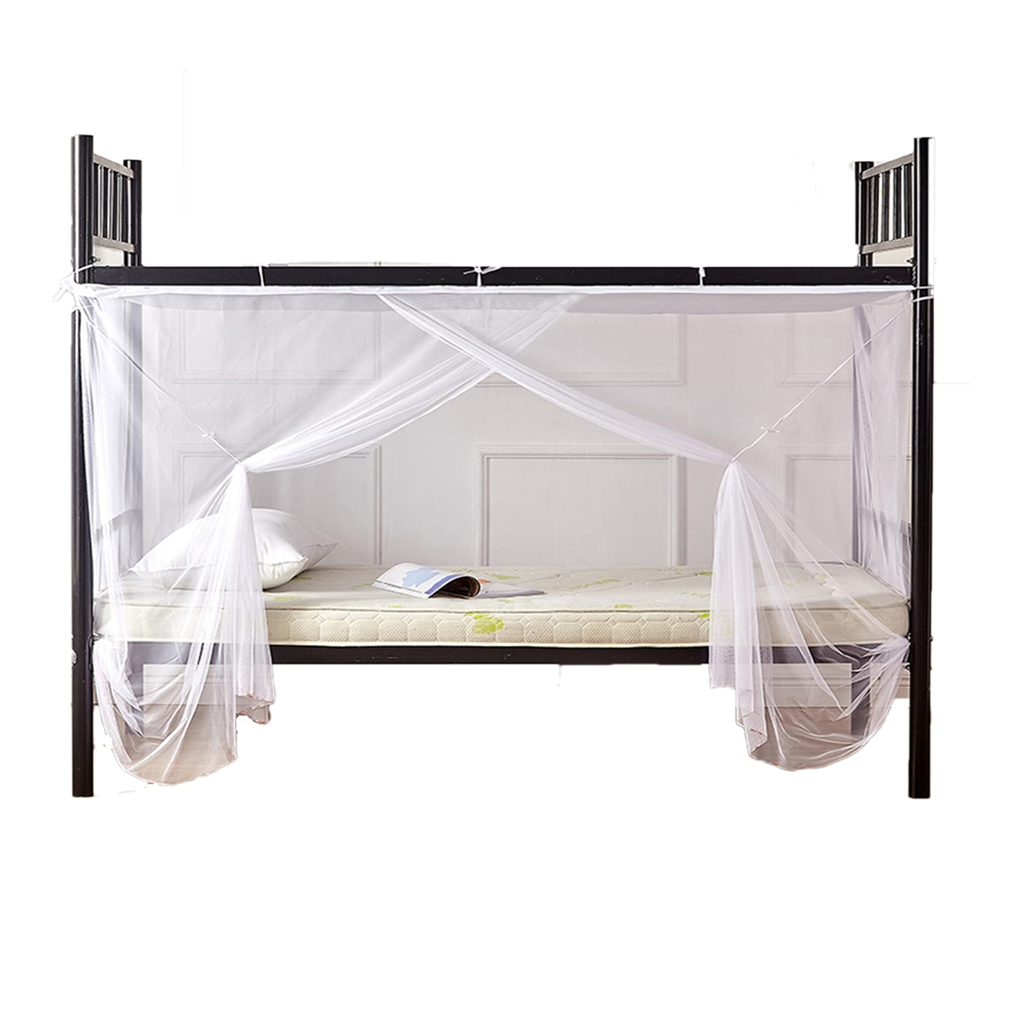 Qubanda Summer Bottom Bunk Mesh Mosquito Net Underbed Canopy Bed Curtain for Student Bed Single
