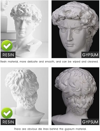 Miniatura 5 de Estatua de busto de yeso de 5.9 a 7.48 pulgadas, escultura de Michelangelo, David Venus Apolo, para decoración del hogar, arte, aficionado, Voltaire